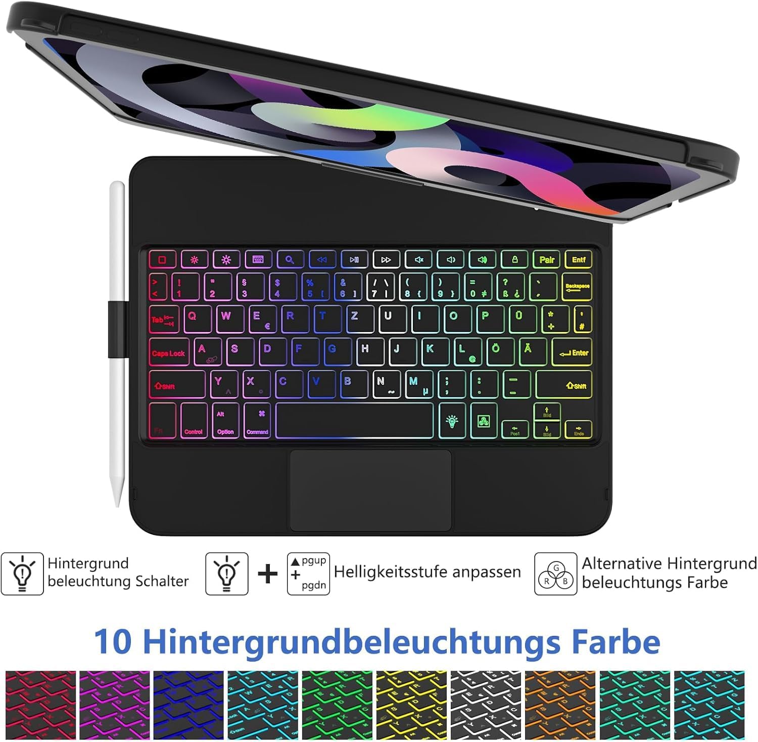 Thumbnail 5 de TQQ Touchpad Tastaturhülle für iPad 11