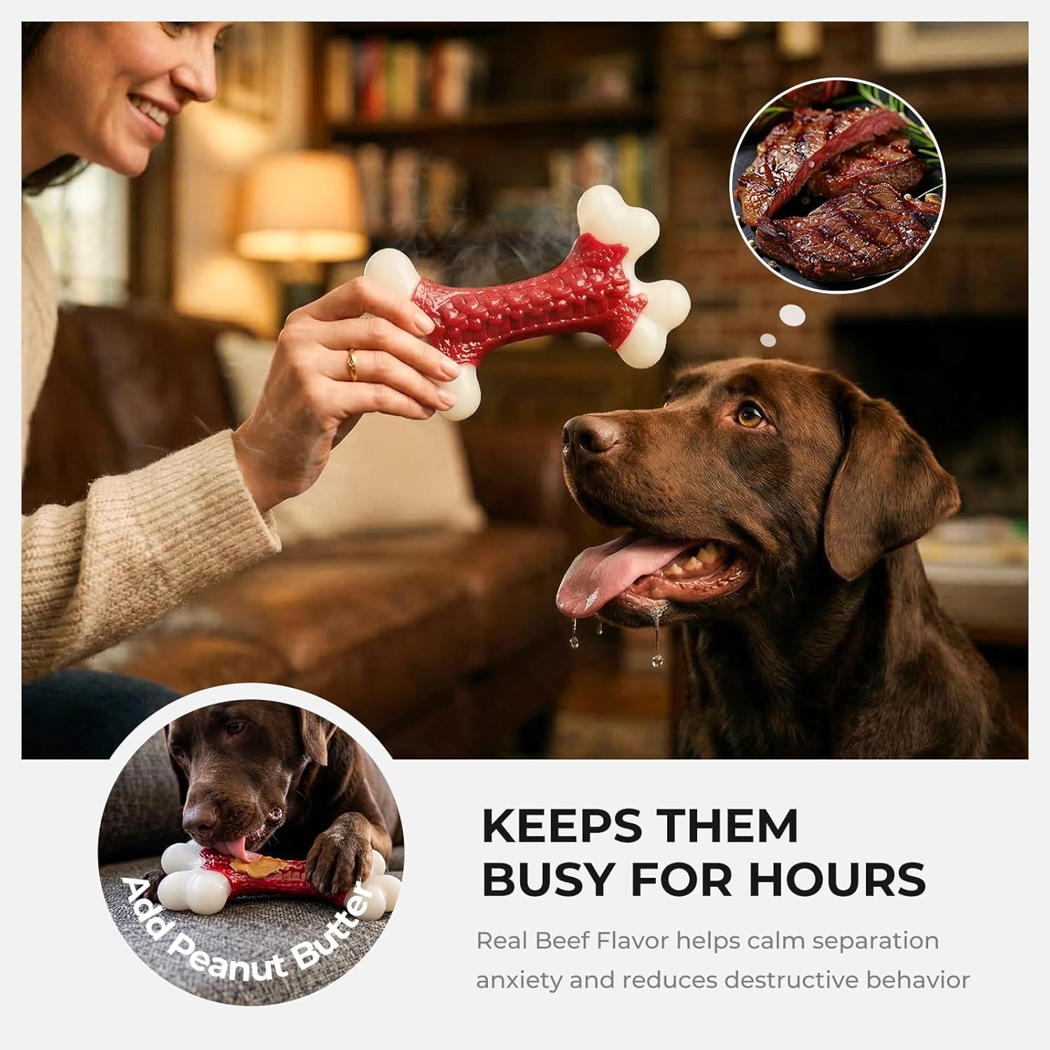 Thumbnail 3 de ChienBox Nylon Bone Toy beef flavour for large dogs