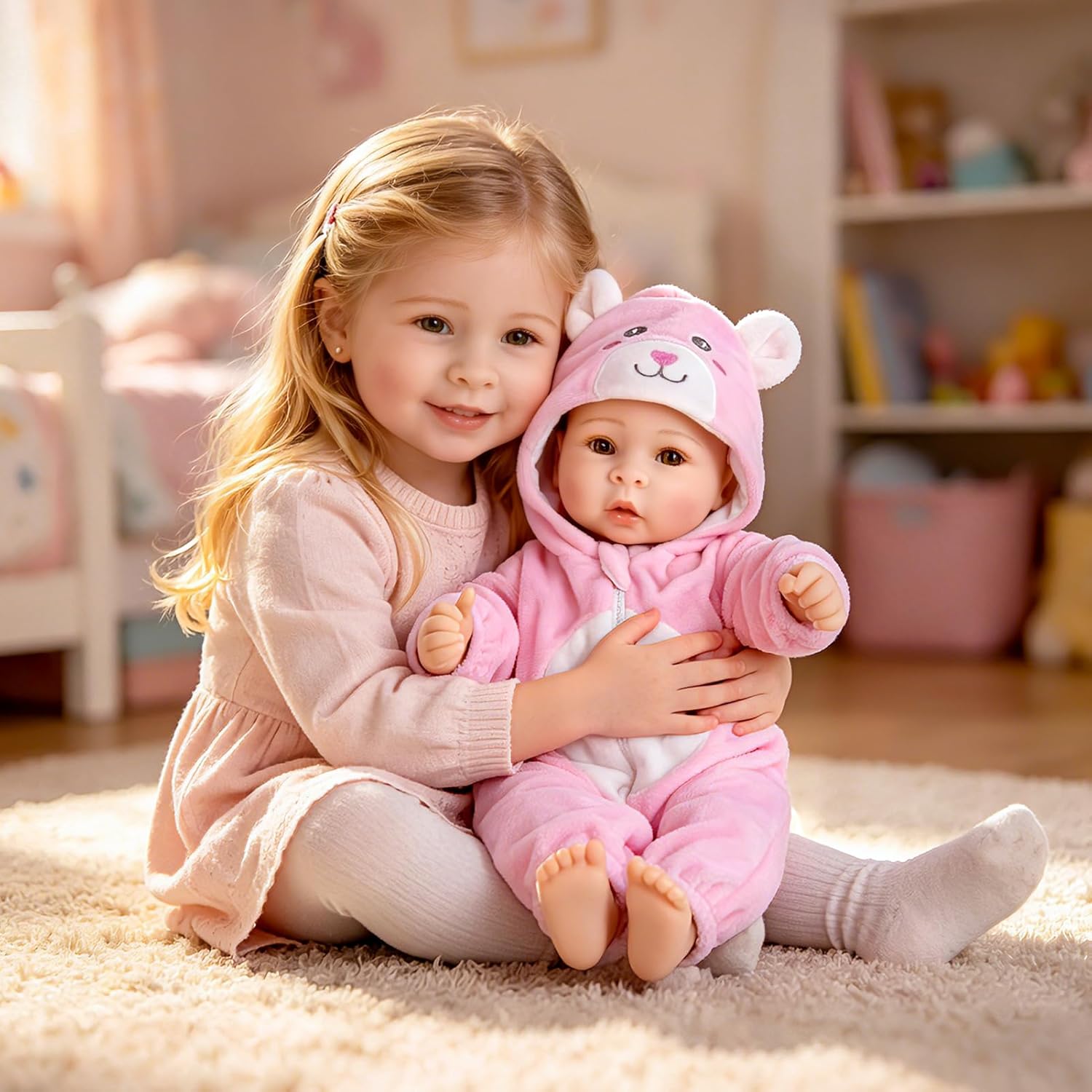 Detalle de Aori 17-inch Realistic Baby Doll with Soft Body, Feeding Kit Included