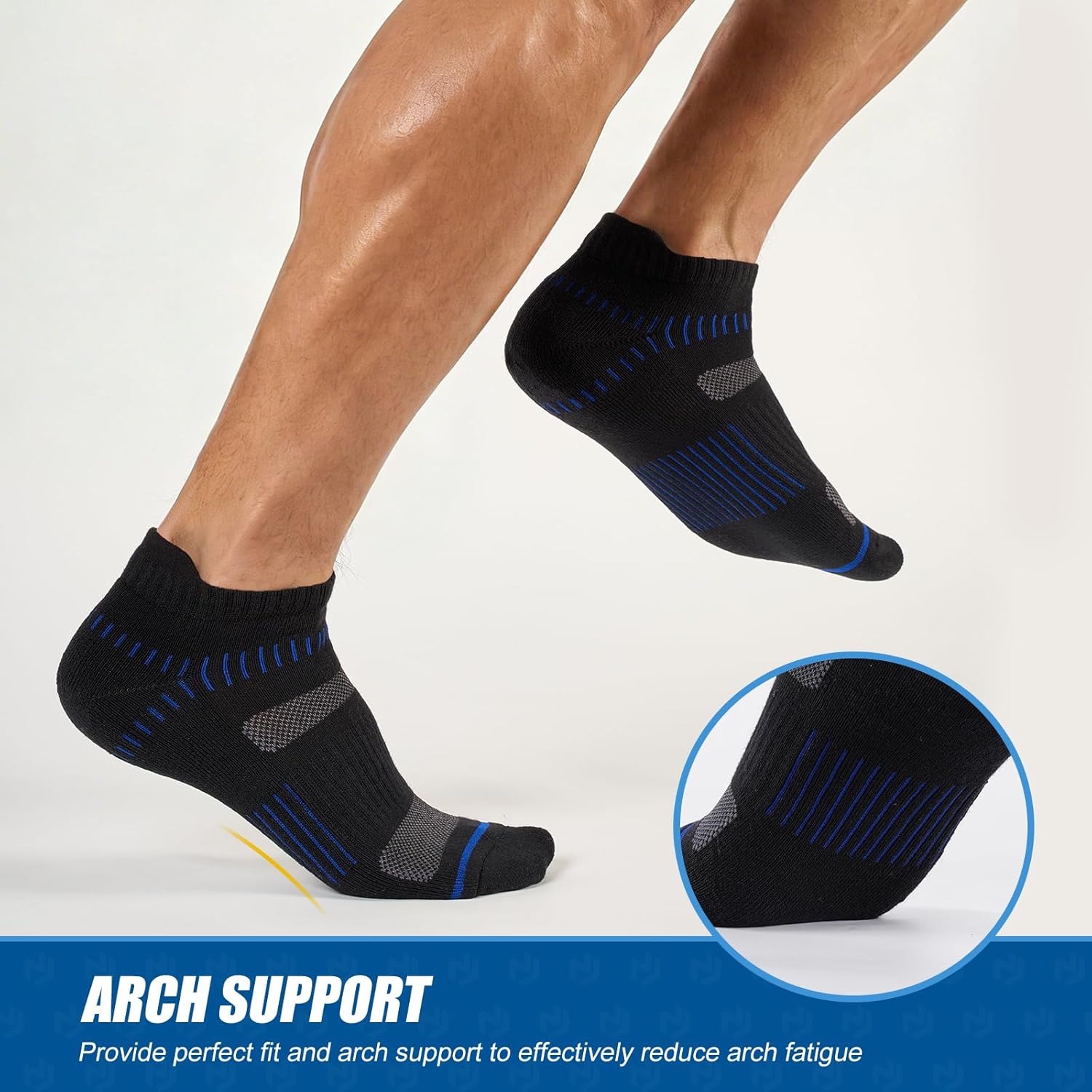 Thumbnail 4 de Niofind Chaussettes Homme Basses 6 Paires – Sport amortissantes, coton respirant, séchage rapide