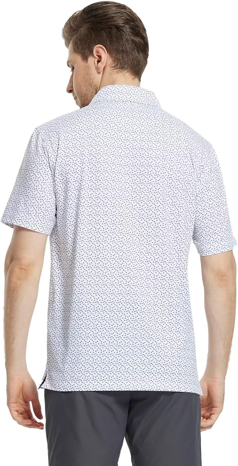 Detalle 2 de M MAELREG Men’s Golf Shirt Short Sleeve Dry-Fit Printed Performance Polo (UPF 30+)