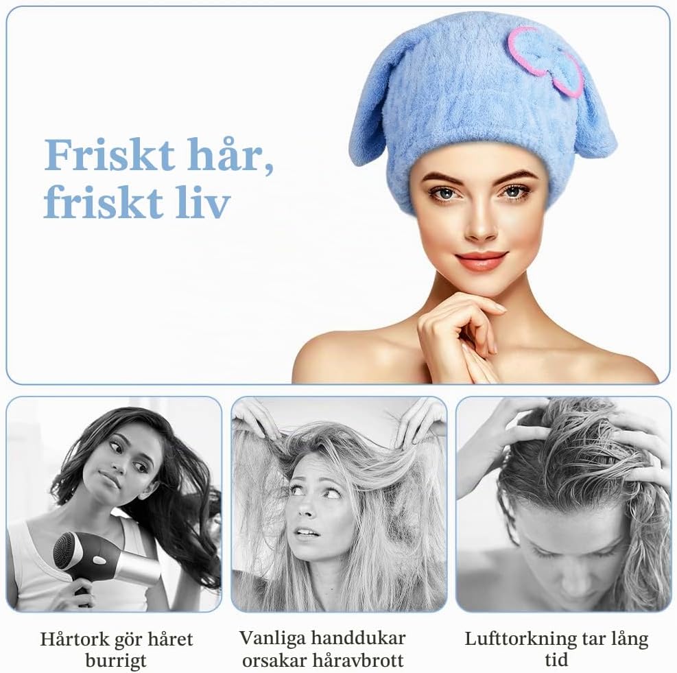Thumbnail 6 de ACWOO hårturban i mikrofiber, 3-pack med knapp och snabbtorkande material