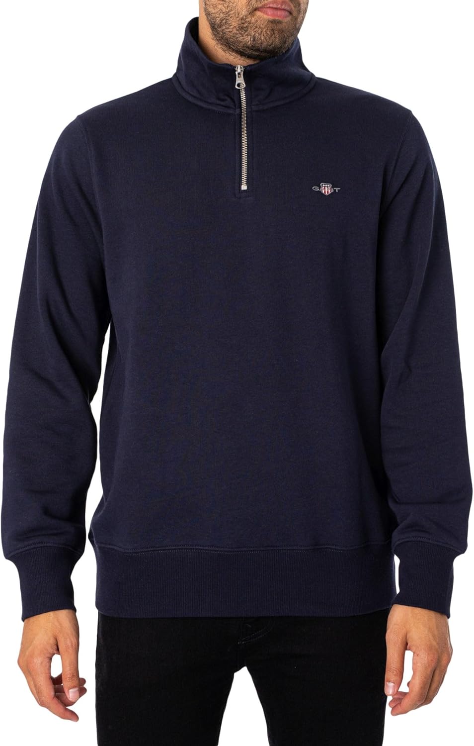 Thumbnail 1 de GANT Mens Half Zip Sweatshirt: Cotton, Long Sleeve