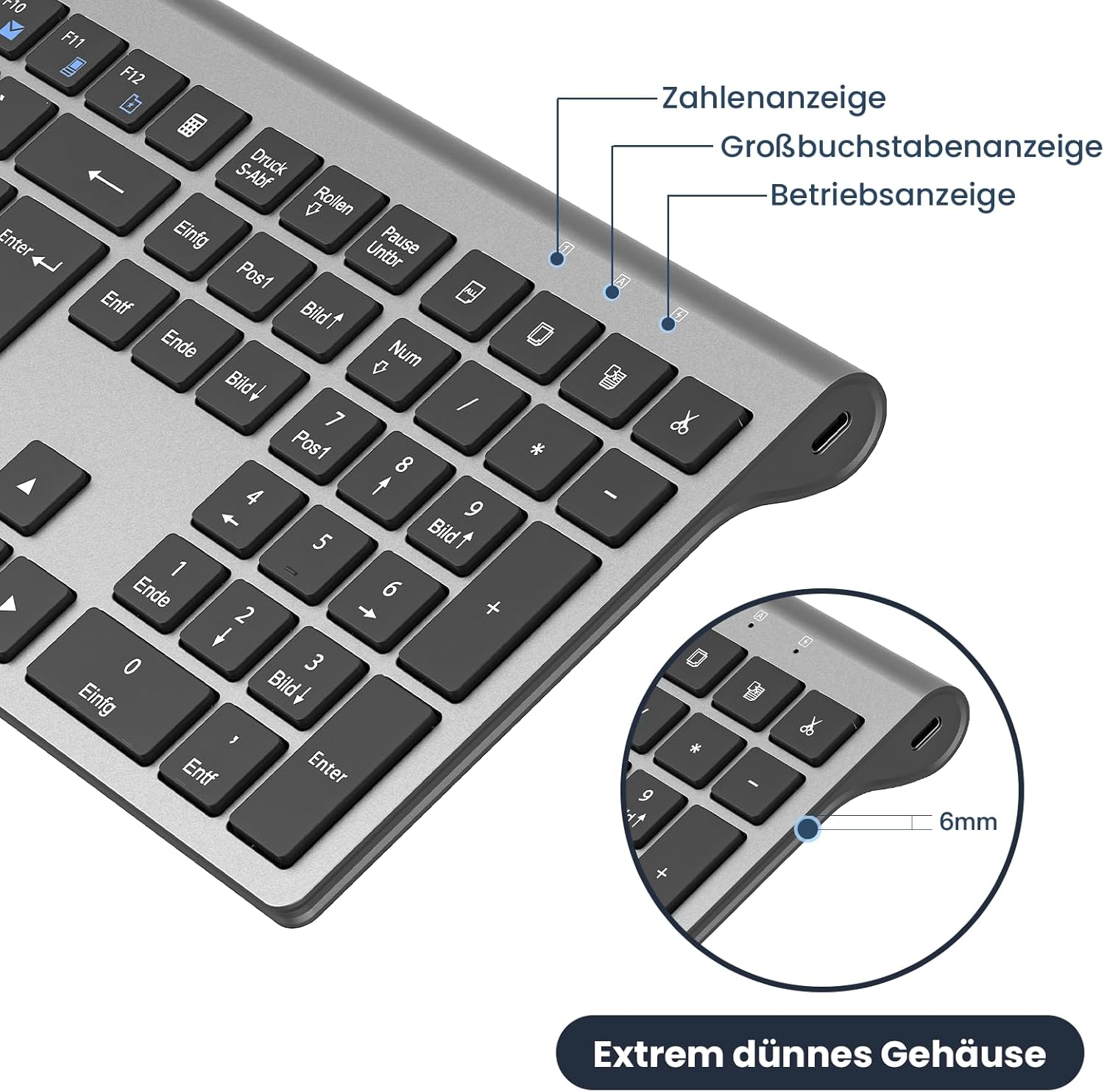 Thumbnail 3 de Cimetech Kabellose Tastatur QWERTZ 2,4G