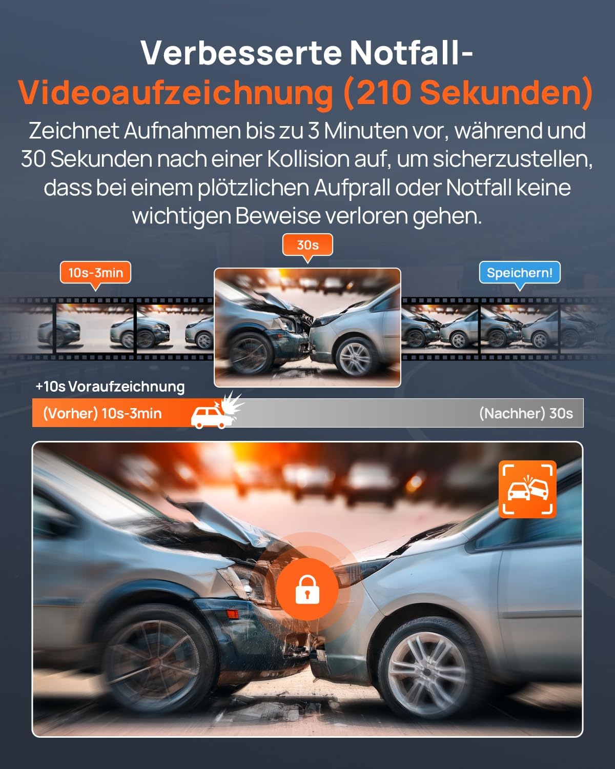 Thumbnail 5 de 70mai A810 4K Dashcam mit Dual‑Kamera