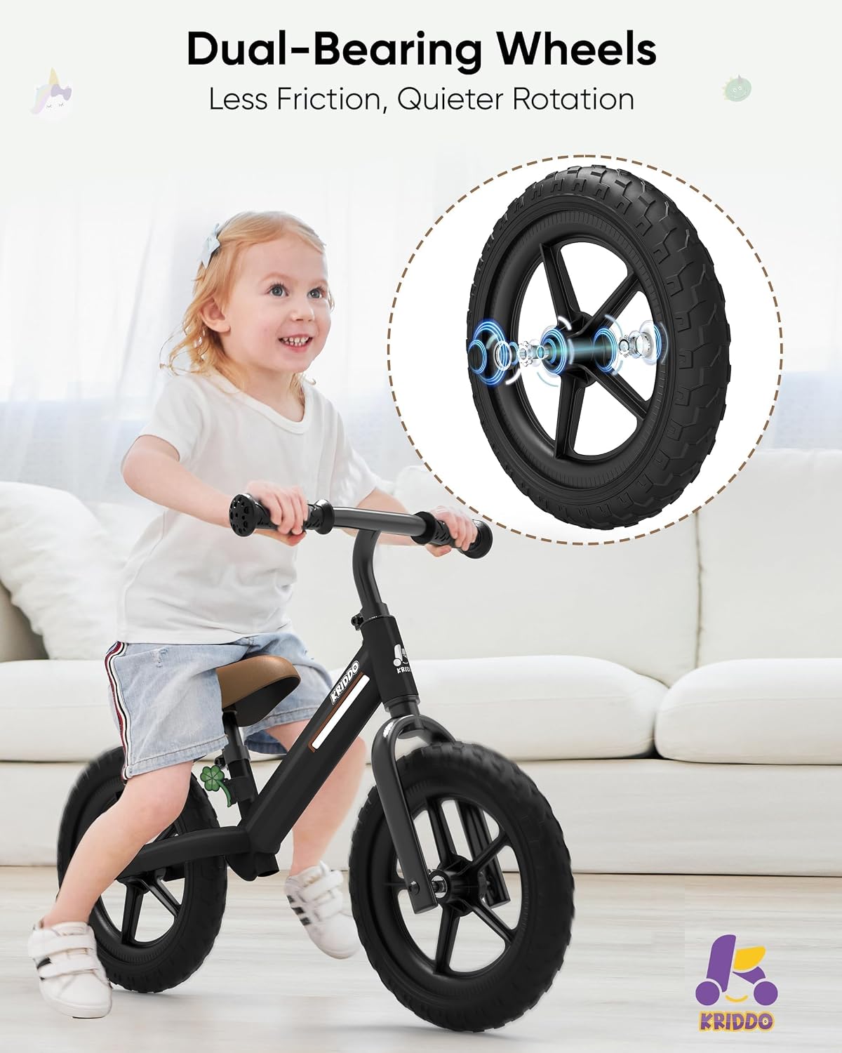 Detalle 2 de KRIDDO Toddler Balance Bike 12" for Ages 2-5