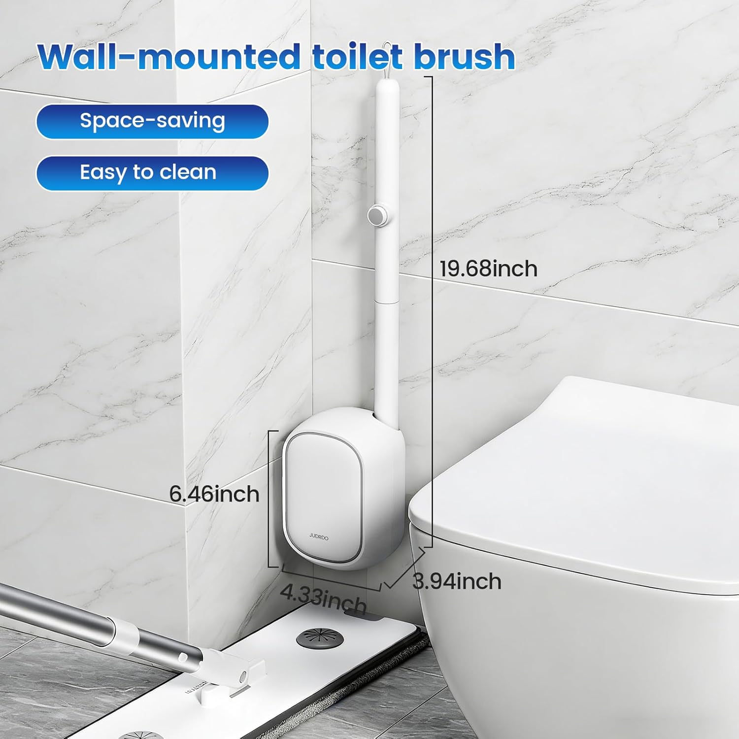 Detalle de Judrdo Disposable Toilet Brush with 36 Refills – Hygienic Wall-Mounted Cleaning System