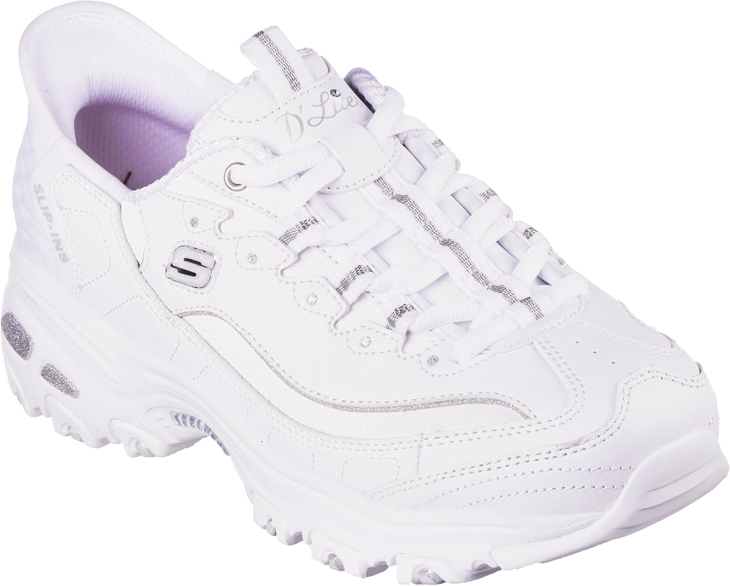 Detalle de SKECHERS スリップインズ:ディーライツ 150031 レディーススニーカー 本革・メッシュ・クッションインソール
