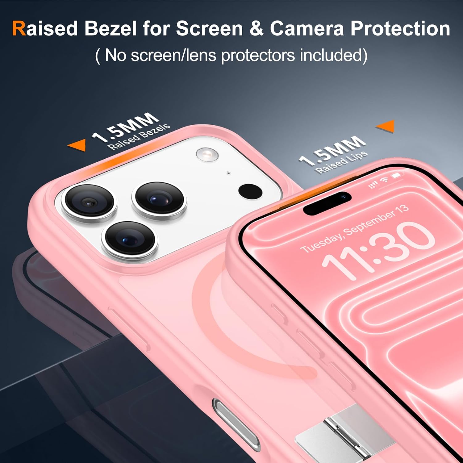 Thumbnail 6 de SPIDERCASE Magnetic Case for iPhone 17 Pro/iPhone 18 Pro, Light Pink, 3-Way Stand