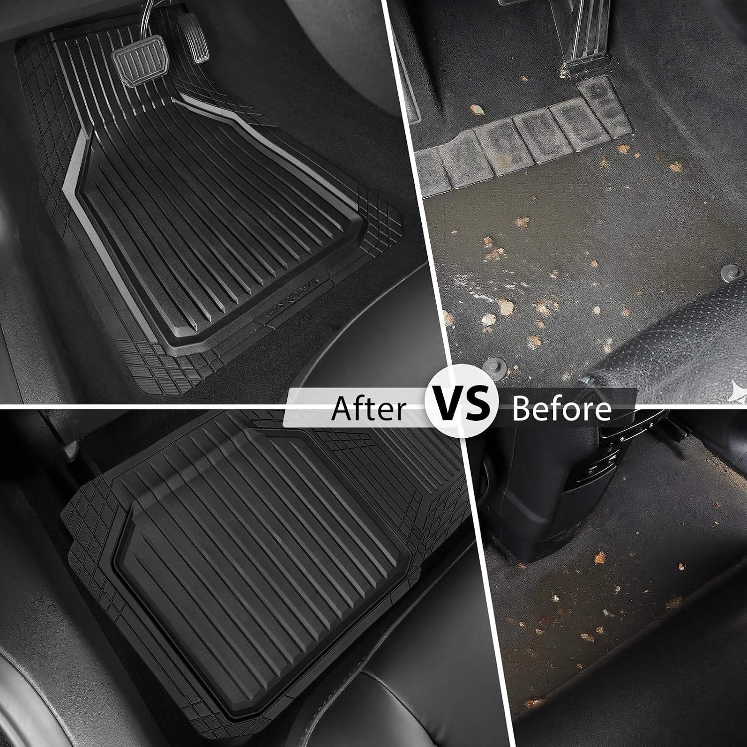 Thumbnail 5 de CAR PASS Heavy Duty Rubber Floor Mats 3pcs