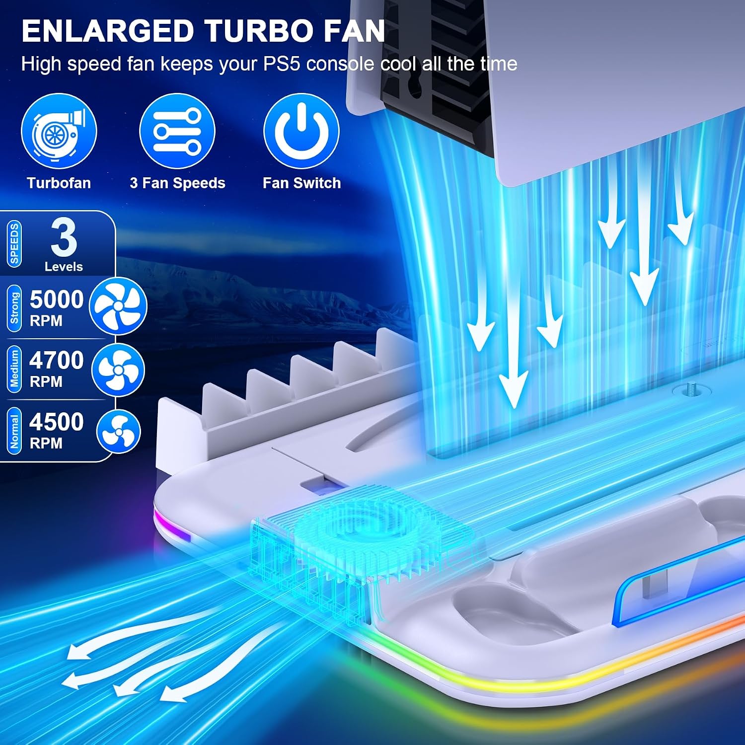 Thumbnail 1 de HEYLICOOL PS5 Slim Cooling Station