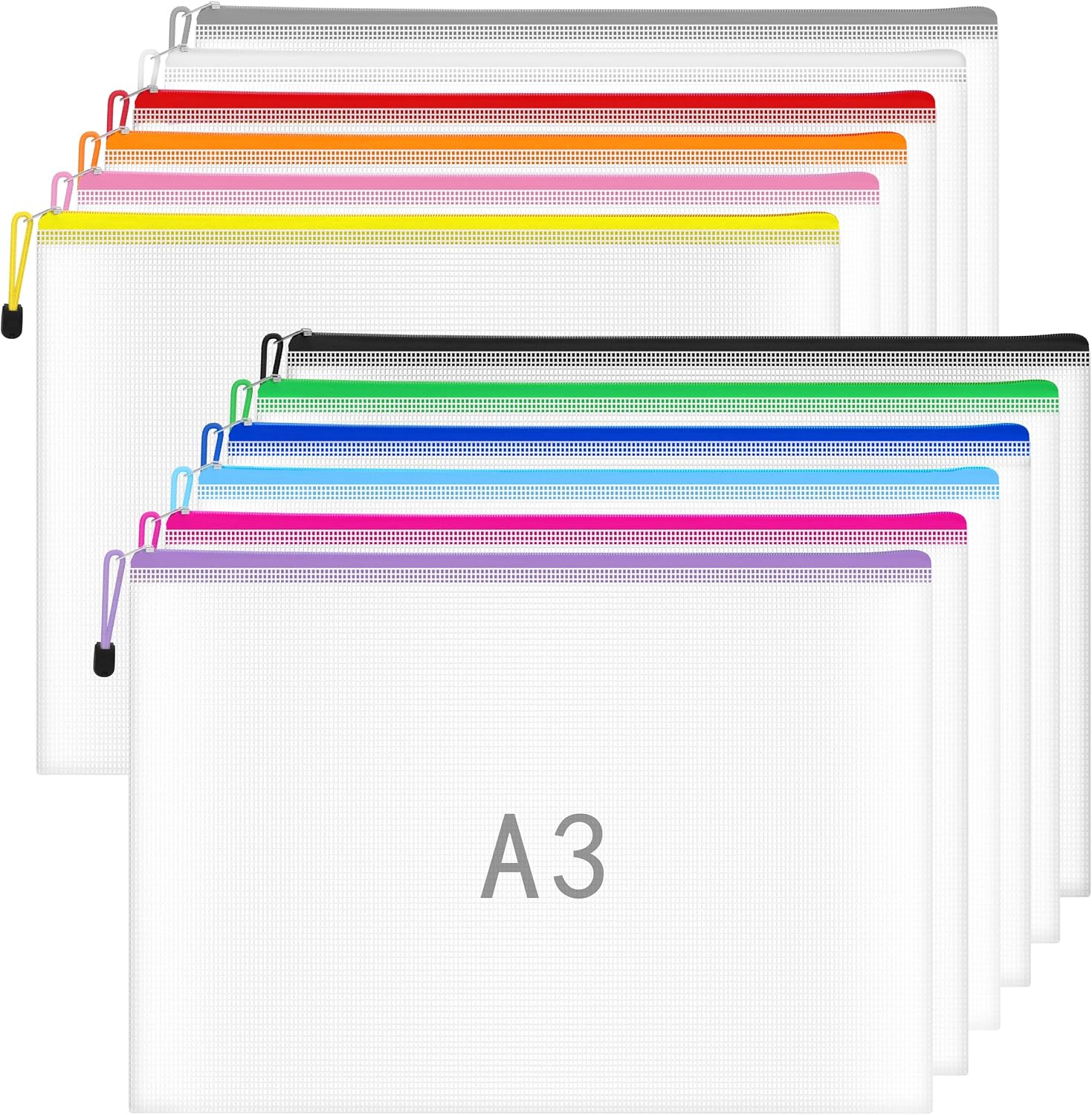 A3 Zip Wallets Plastic Wallet 12-pack