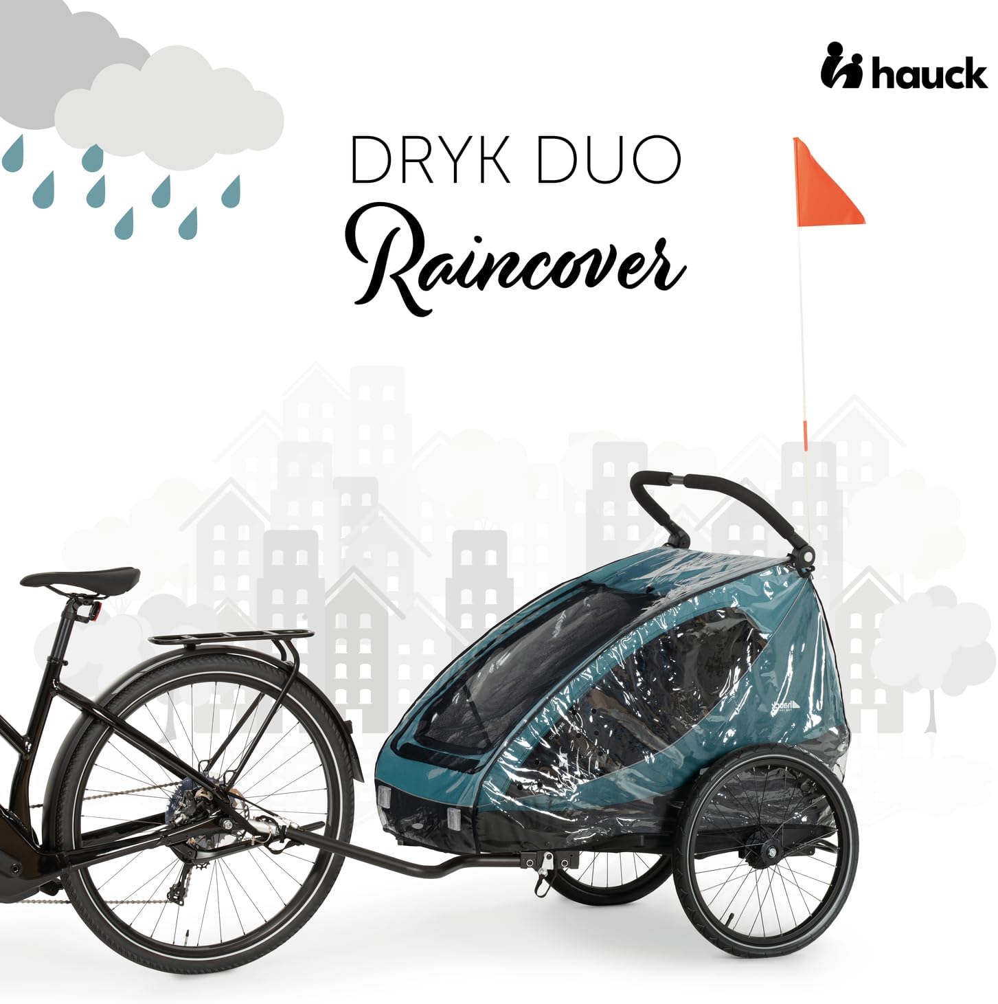 Detalle de Regenverdeck für hauck Kinderanhänger Dryk Duo & Dryk Duo Plus