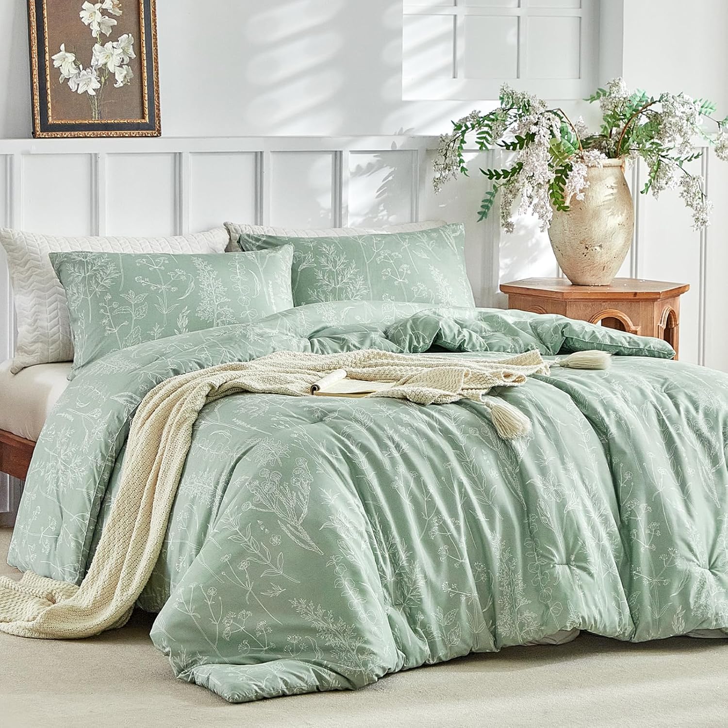 Thumbnail 1 de Tokokimo Sage Green Double Duvet Set 2 Pillowcases 🌿📘