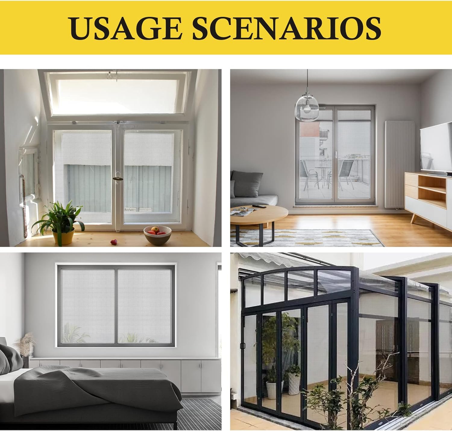 Thumbnail 5 de Fowong Fly Screens for Windows (120cm x 250cm) polyester insect mesh in white