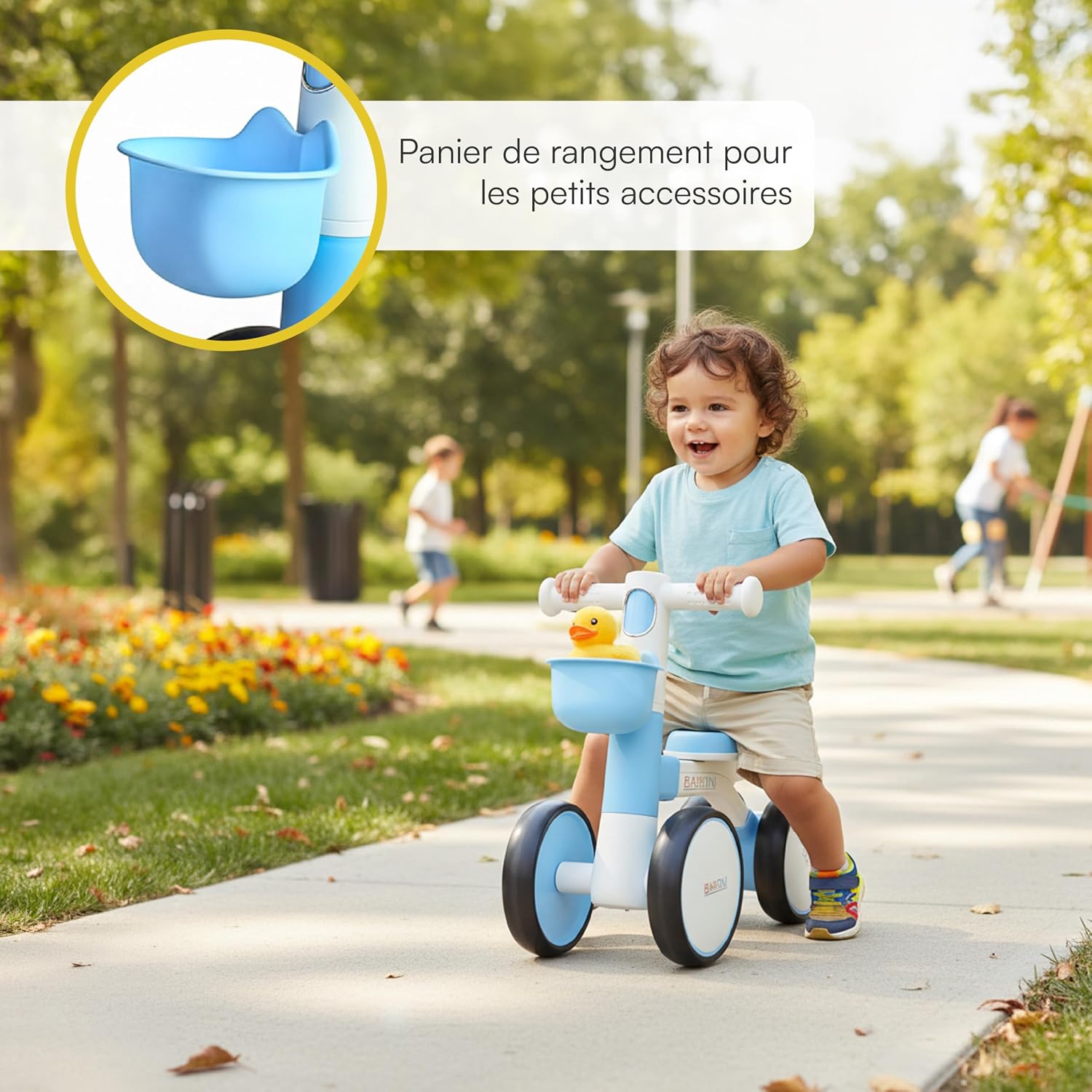 Thumbnail 4 de Baroni Toys Bici Senza Pedali a 4 Ruote per Bambini dai 3 Anni – Blu, 55x22x42 cm