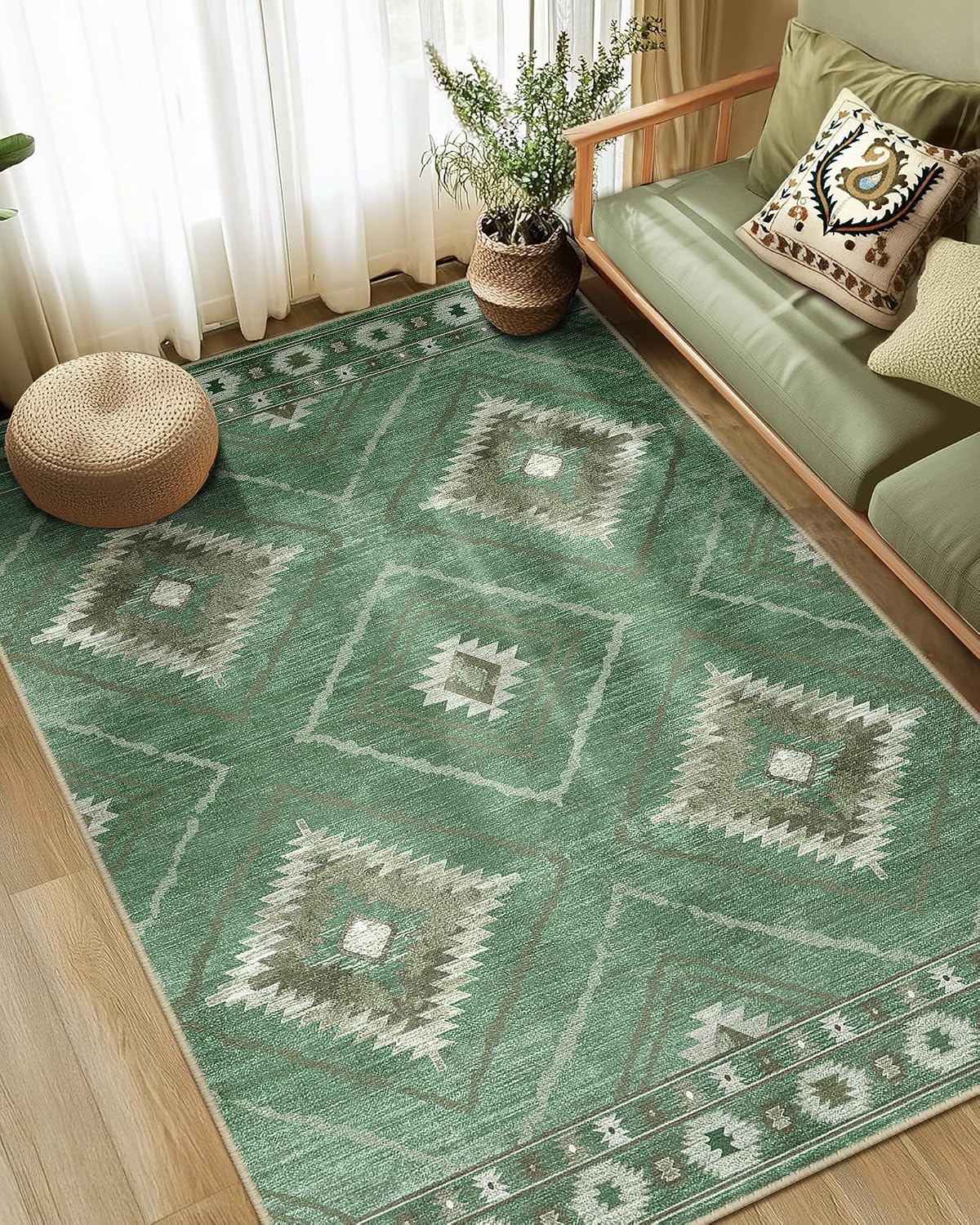 Detalle de BESTSWEETIE Area Rug 6x9 Machine Washable 🏠