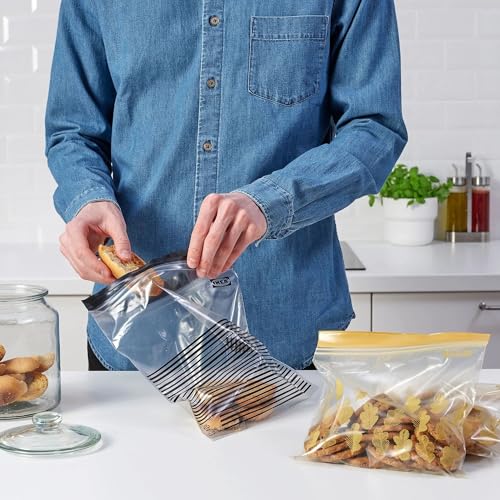 Detalle 2 de Ikea Istad Sacchetti richiudibili: 50 pezzi (25x 1,2 L e 25x 2,5 L) per freezer, colore viola
