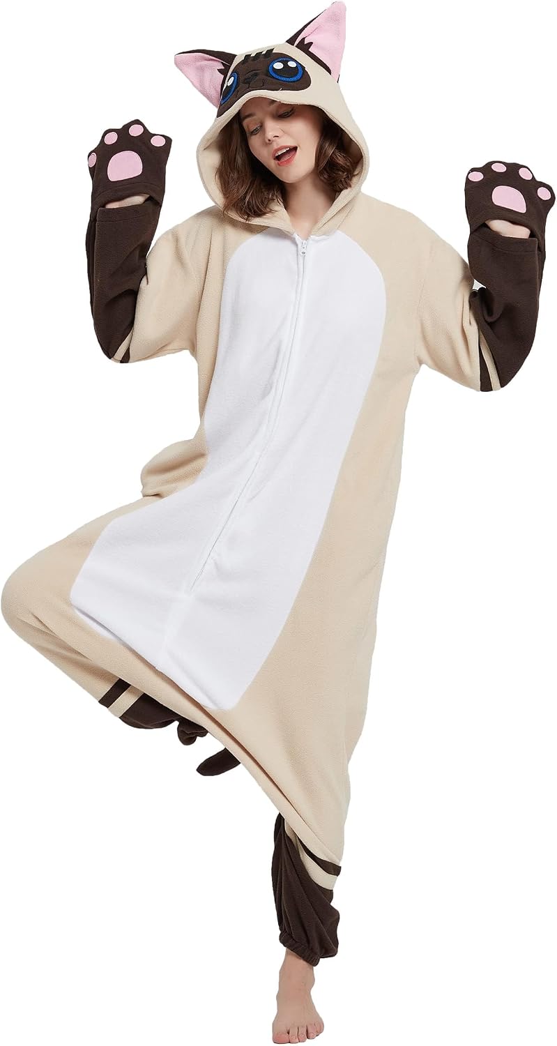 Detalle de DarkCom Adult Animal Onesie, Polar Fleece Cosplay Pajamas with Hood and Pockets