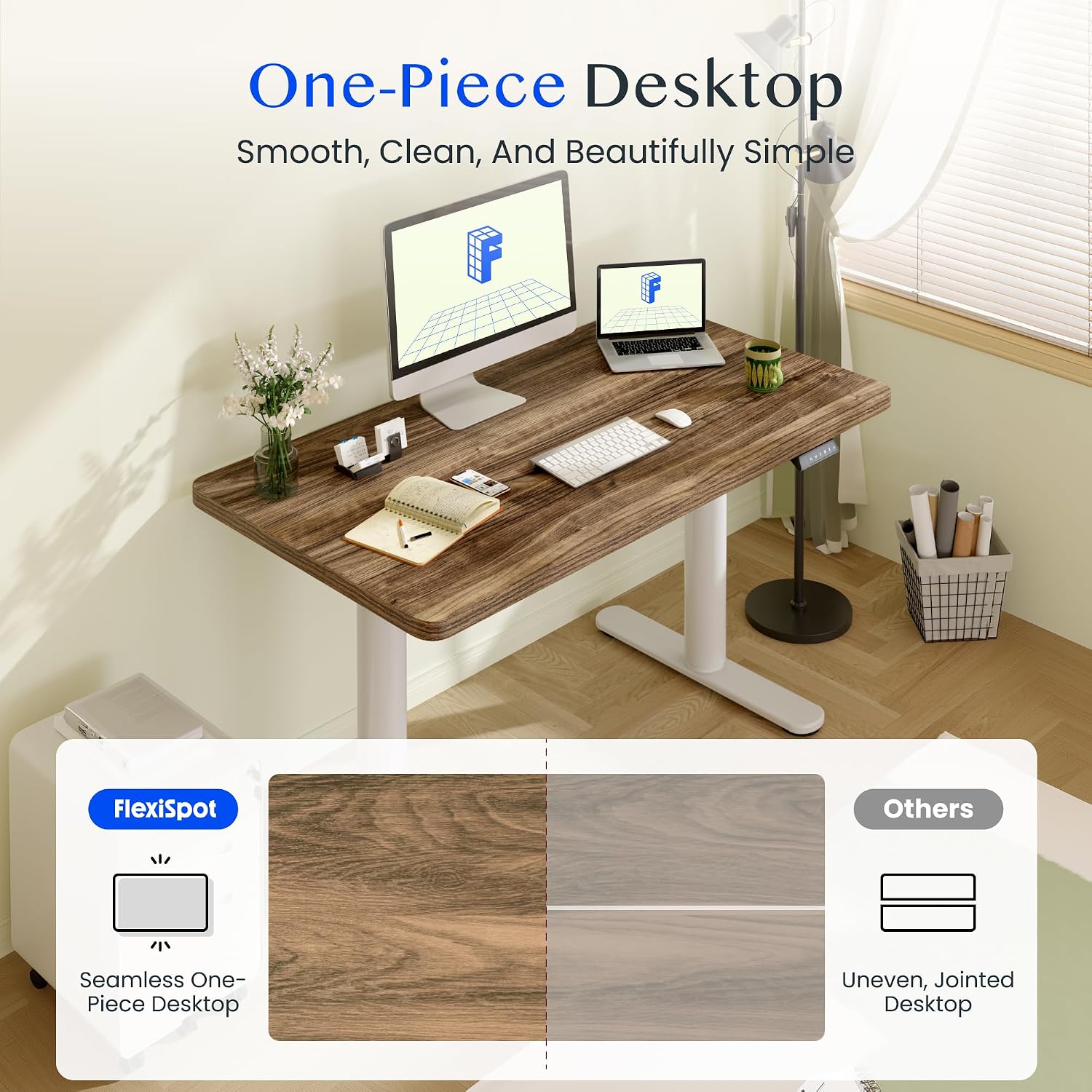 Detalle 2 de FlexiSpot CylineX Electric Standing Desk, 160 x 80 cm, Memory Presets