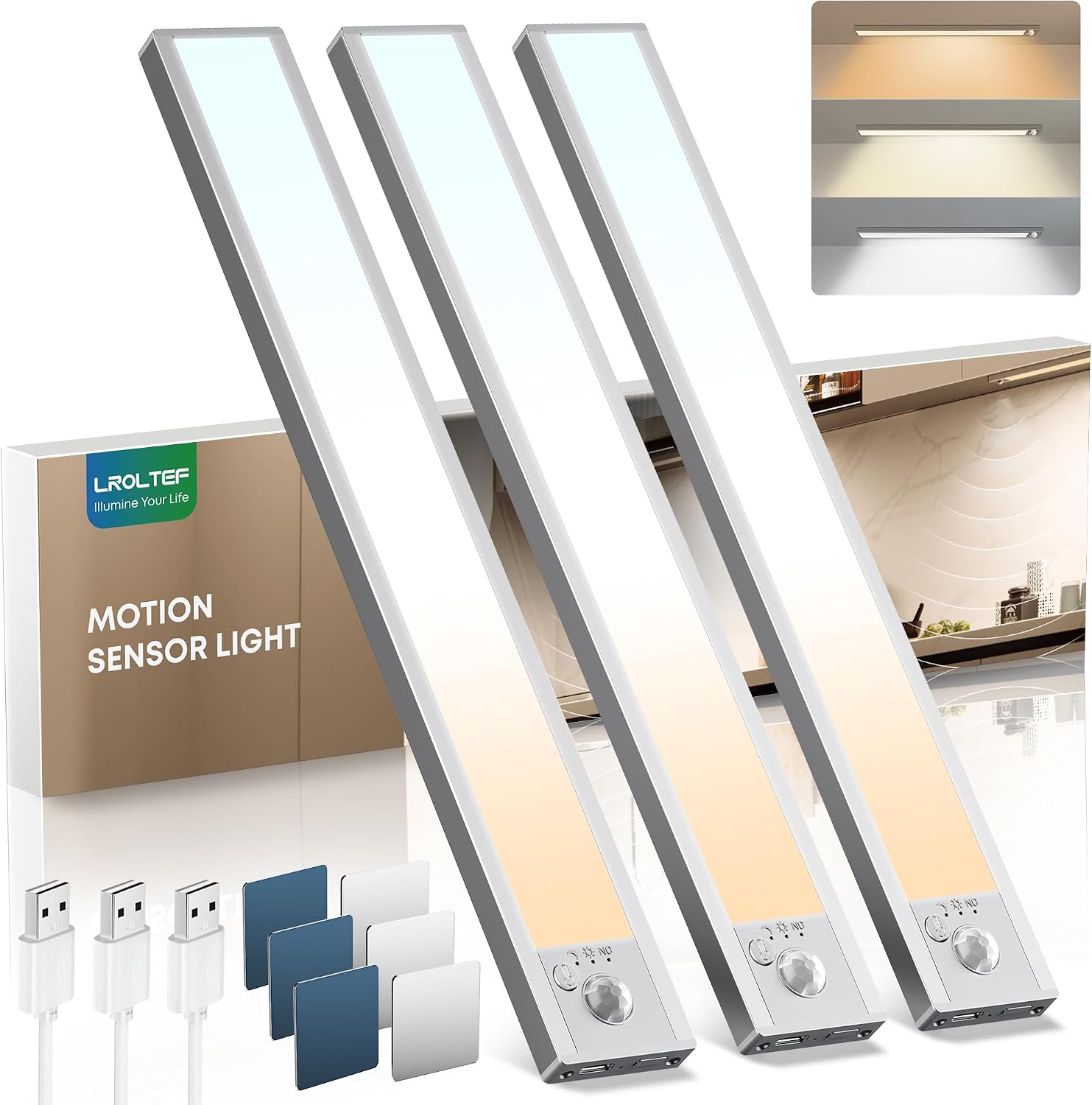 Detalle de LROLTEF Schrankbeleuchtung 30cm 2200mAh