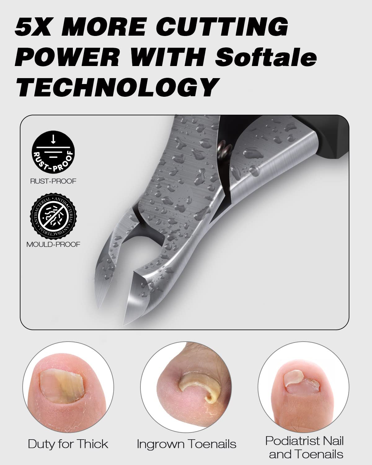 Detalle de Sofatale Scharfes Gebogenes Nagelzange Set – 7-teiliges Pediküre-Werkzeug für dicke und eingewachsene Nägel