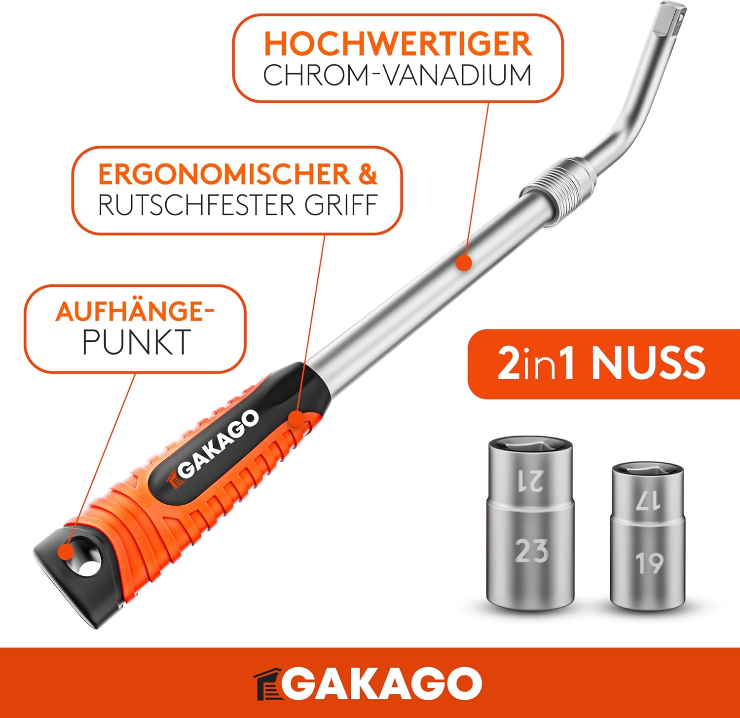 Thumbnail 2 de Gakago Teleskop Radmuttern-Schlüssel 1/2 Zoll 🛠