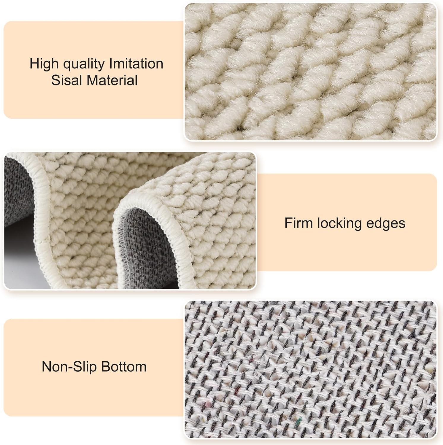 Detalle de Uross Cat Climbing Wall Carpet 200x40cm: Scratch-Resistant Wall Scratcher for Indoor Use