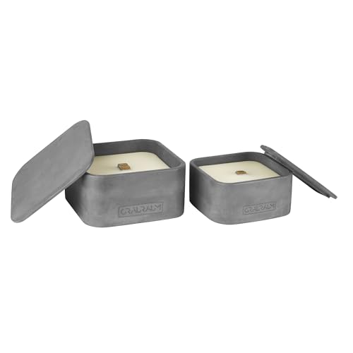 Detalle de GRAURAUM Outdoor-Feuer Set: Kerzenfeuer mit Dauerdocht 13 cm & 16 cm – handgefertigt in Deutschland