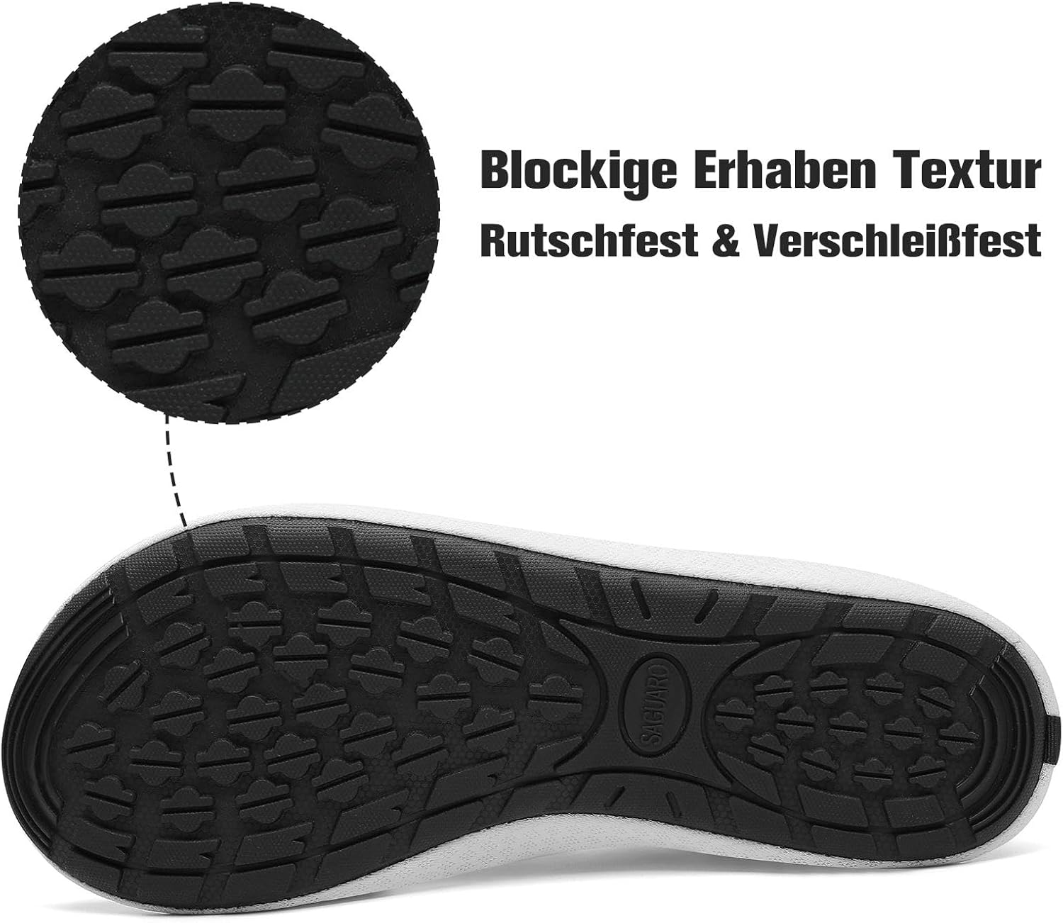 Thumbnail 5 de SAGUARO Scarpe da scoglio uomo donna, scarpette da mare elastiche con asciugatura rapida e suola antiscivolo (bianco) EU 44/45