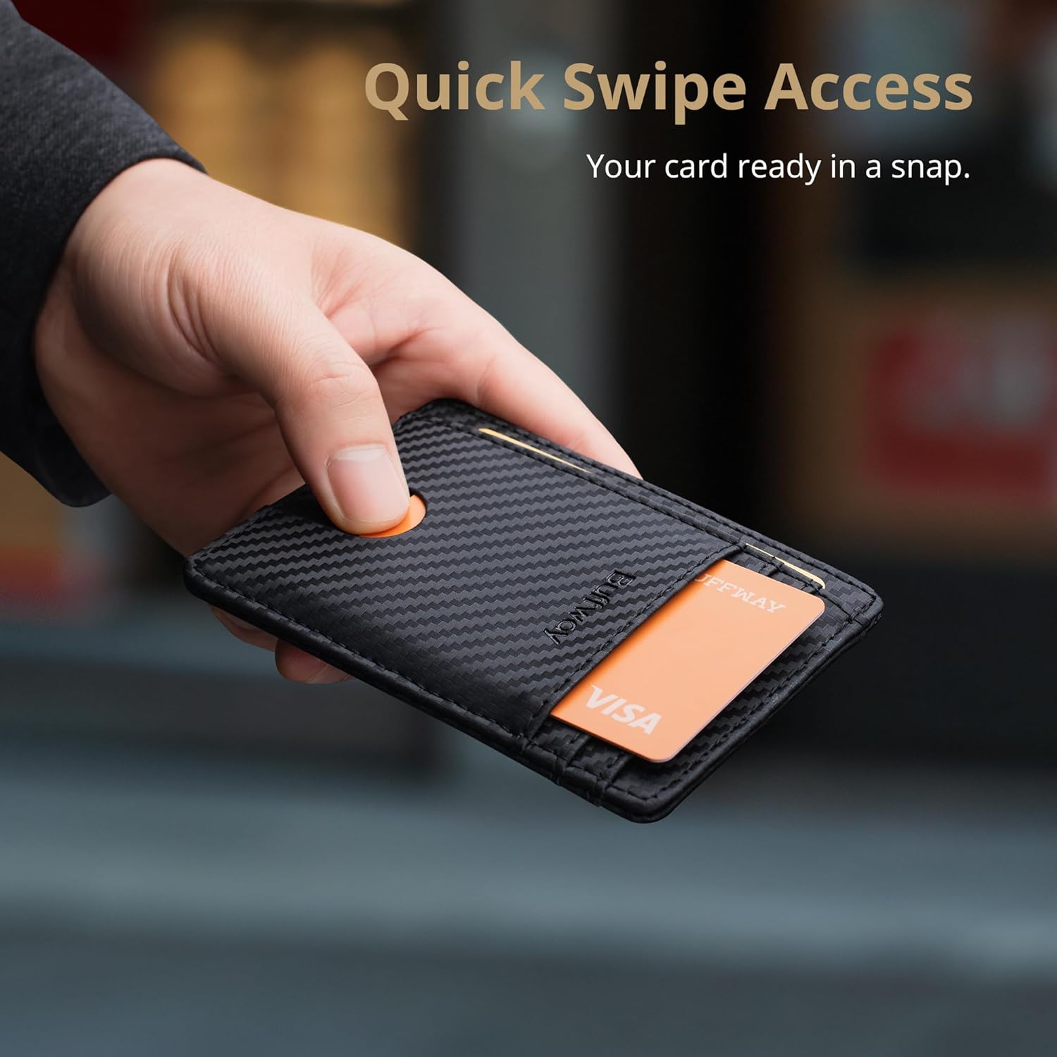 Detalle 2 de Buffway Slim RFID Leather Wallet 8‑Slot