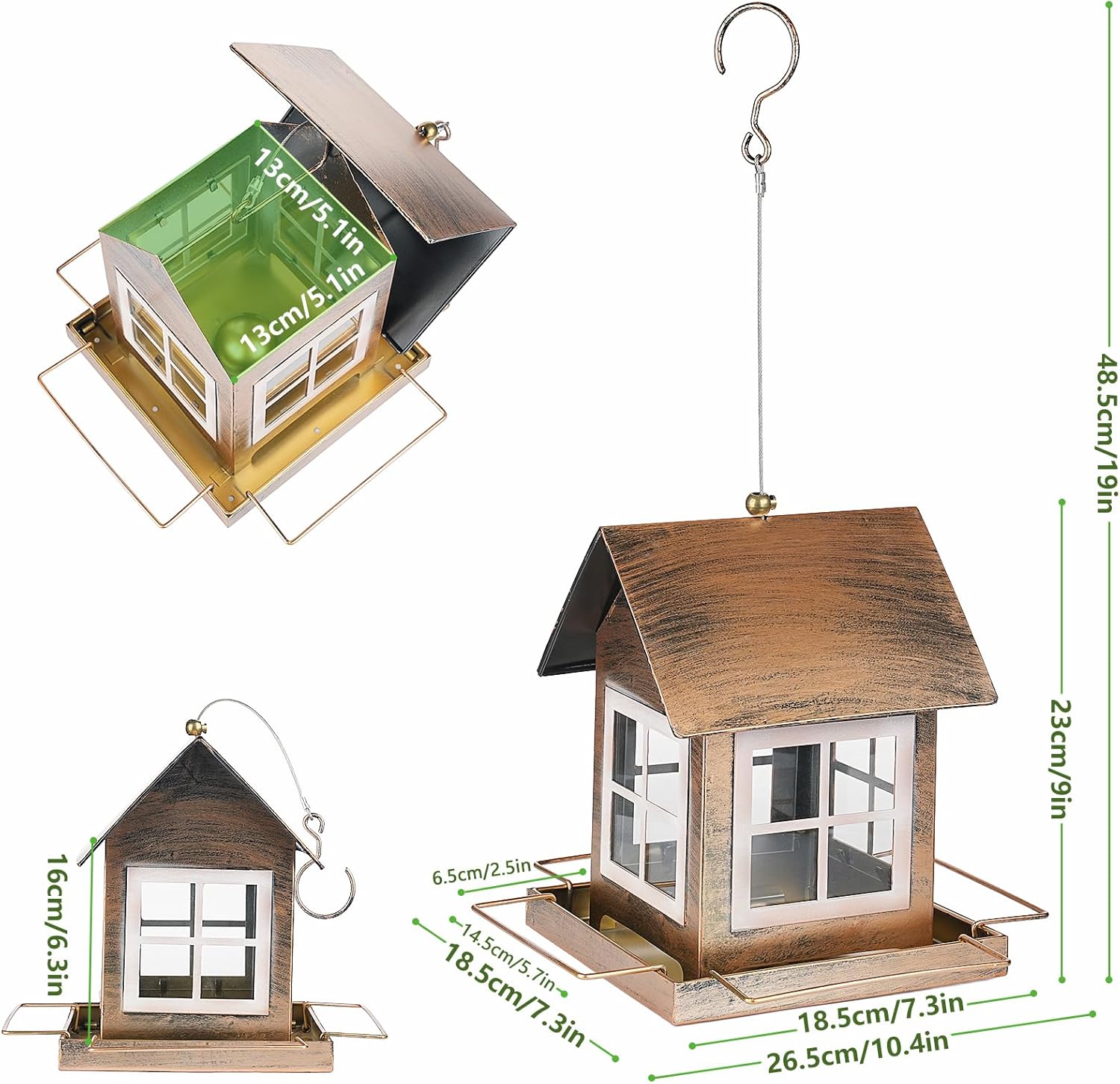 Detalle 2 de IWTTWY Bird Feeder Hanging: Heavy Duty Metal, Squirrel-Proof, Large Capacity
