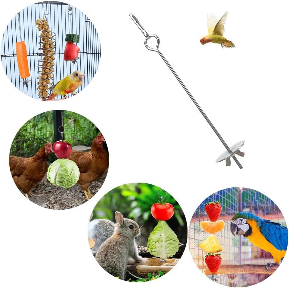 Detalle de 2 Pcs Parrot Skewer Feeder – Stainless Steel Bird Fruit Skewers for Budgie, Parakeet & Cockatiel
