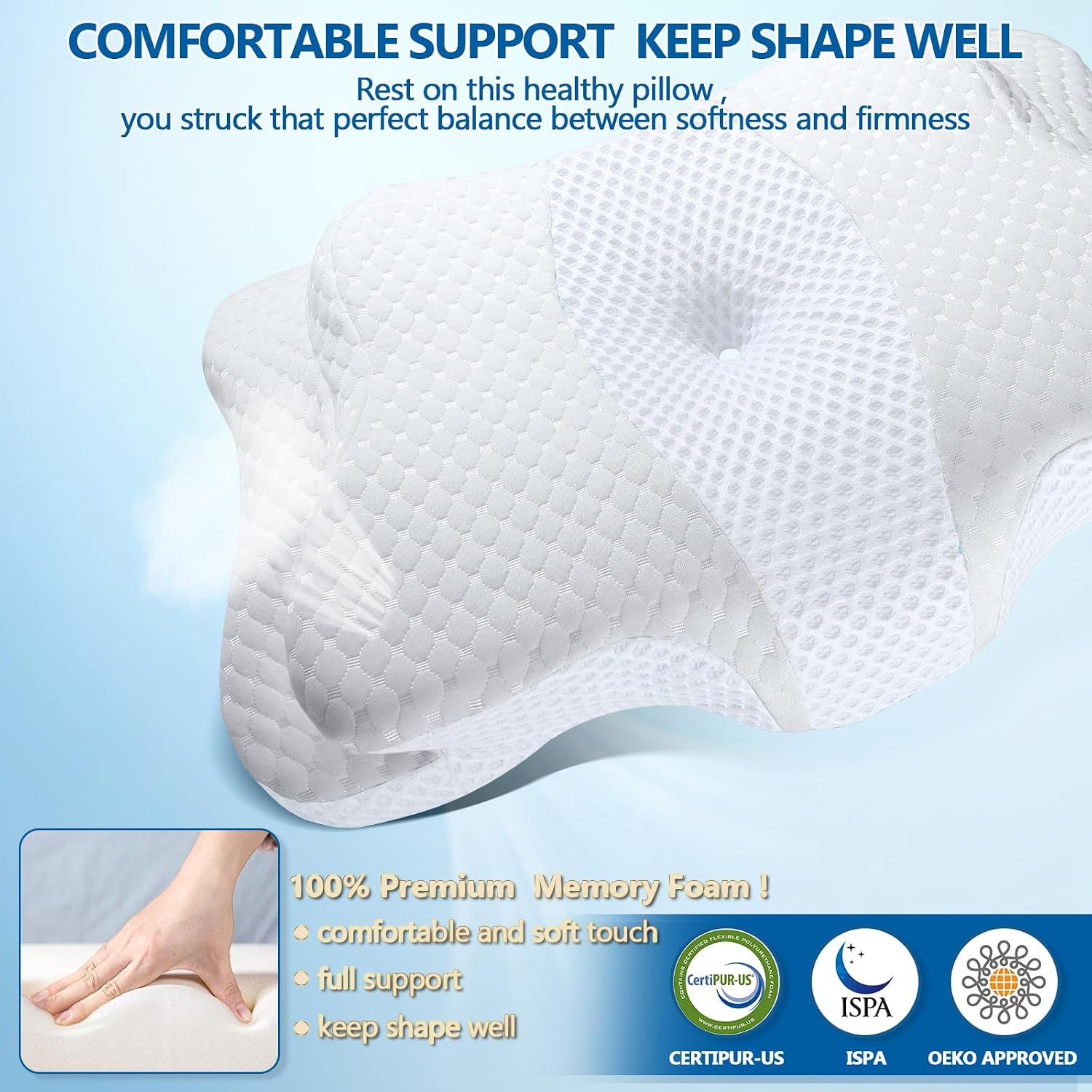 Detalle 1 de CHxxy Memory Foam Pillow, Queen Size