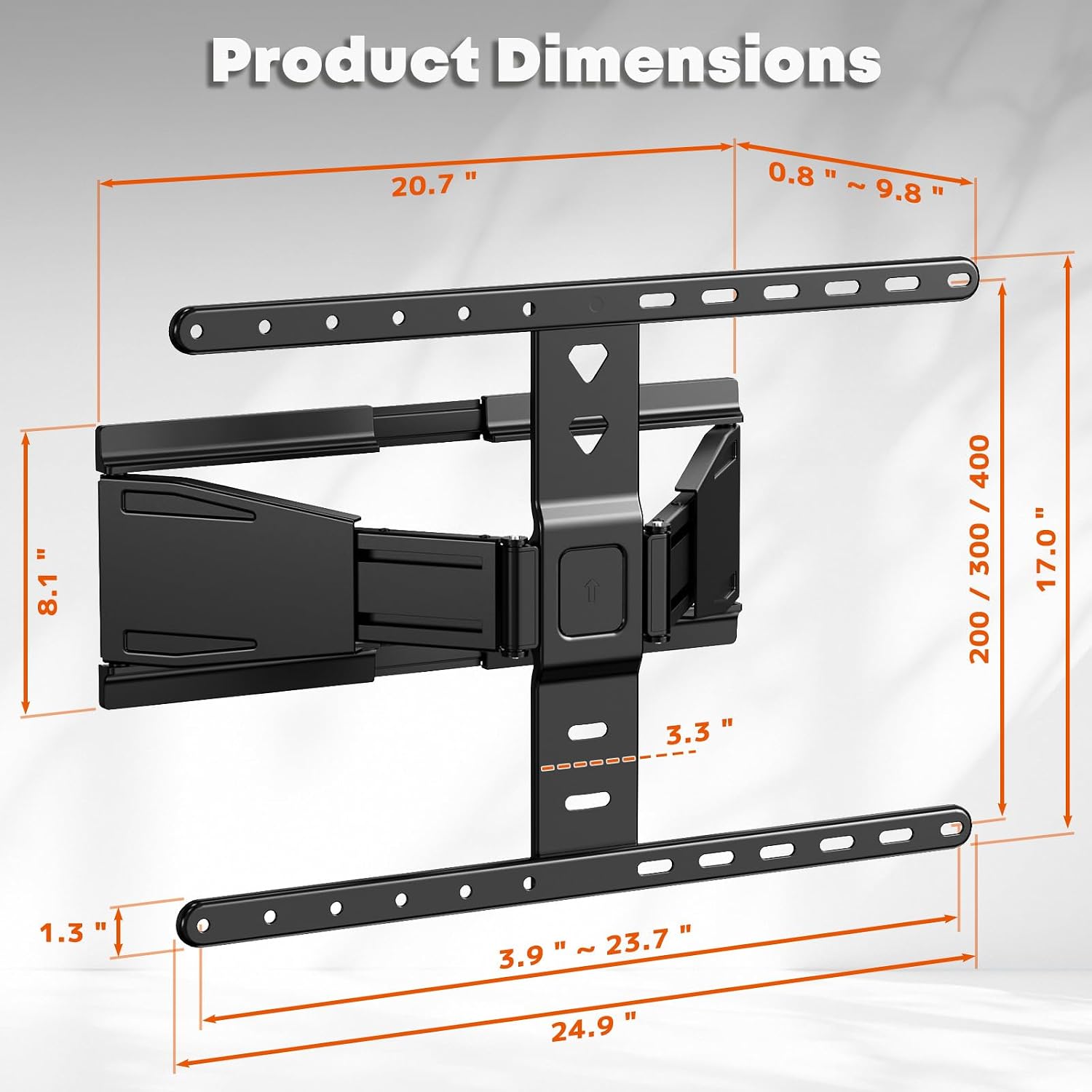 Thumbnail 6 de TV-Wandhalterung 43–90 Zoll, bis 50 kg – Ultra-Slim, schwenk- und neigbar, 1,96 cm Wandabstand, VESA bis 600×400 mm