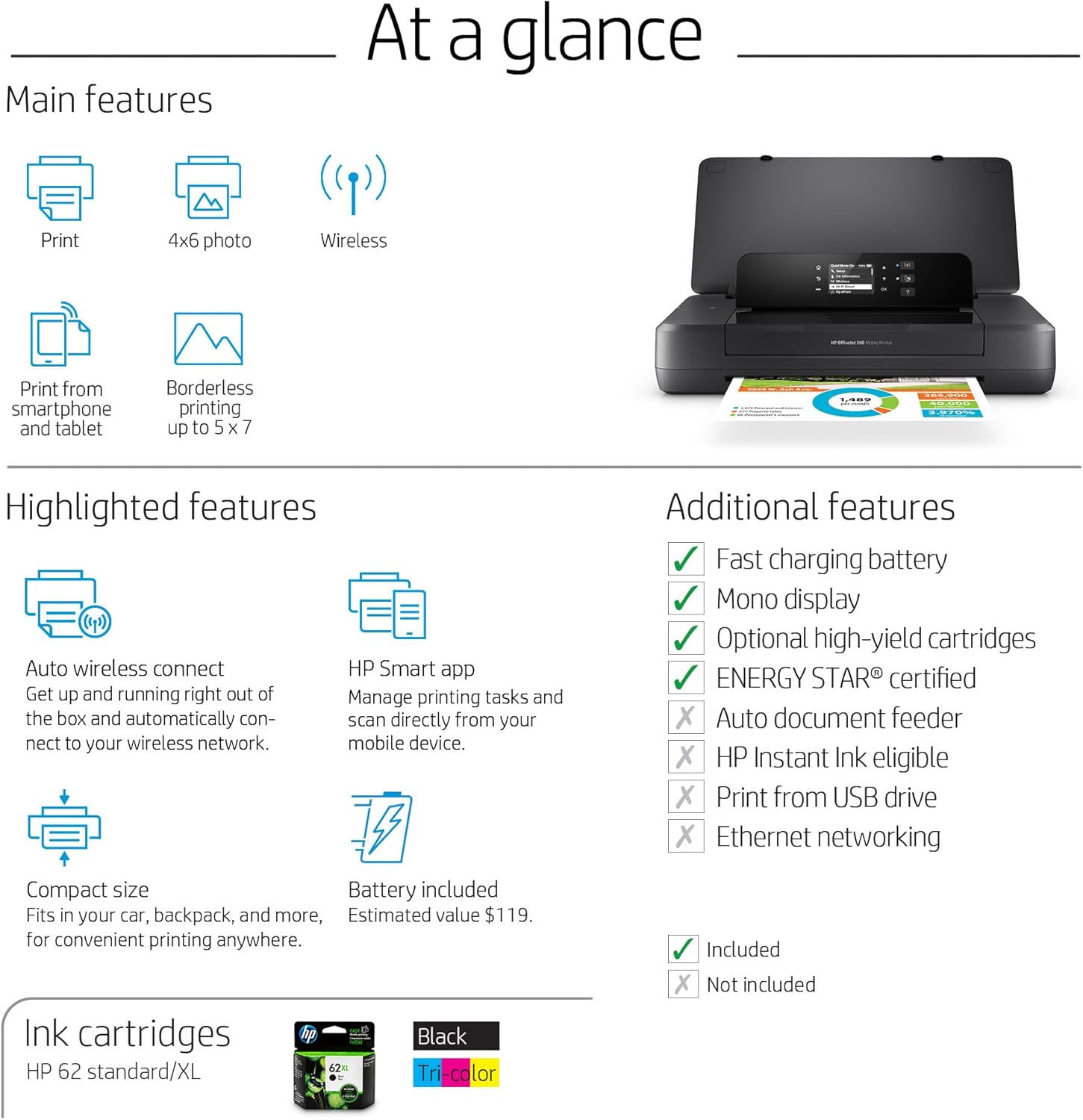 Thumbnail 2 de HP Mobile Printer CZ993A