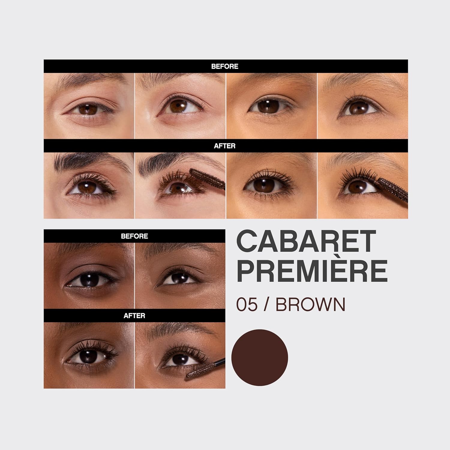 Thumbnail 1 de Vivienne Sabó Cabaret Première Mascara Volume Artistique n°05 Brun, tenue longue et effet faux cils