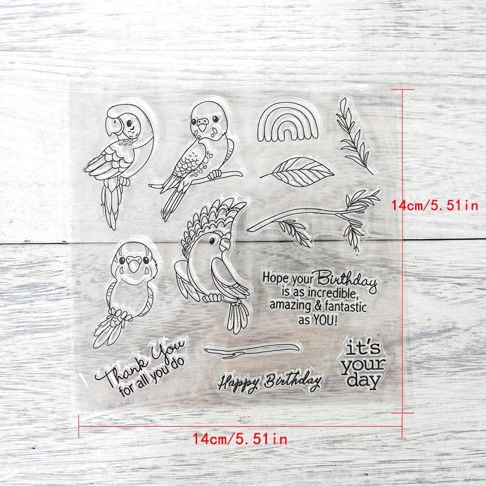 Detalle de LZBRDY Clear Stamp and Metal Cutting Dies Set, 5.5 x 5.5 Inches