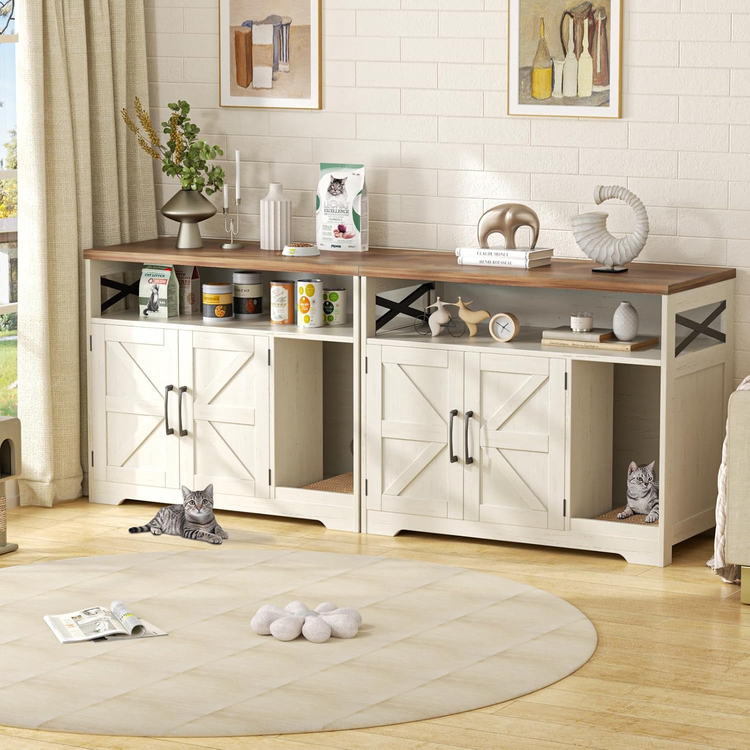 Detalle de Halitaa Cat Litter Box Enclosure, White