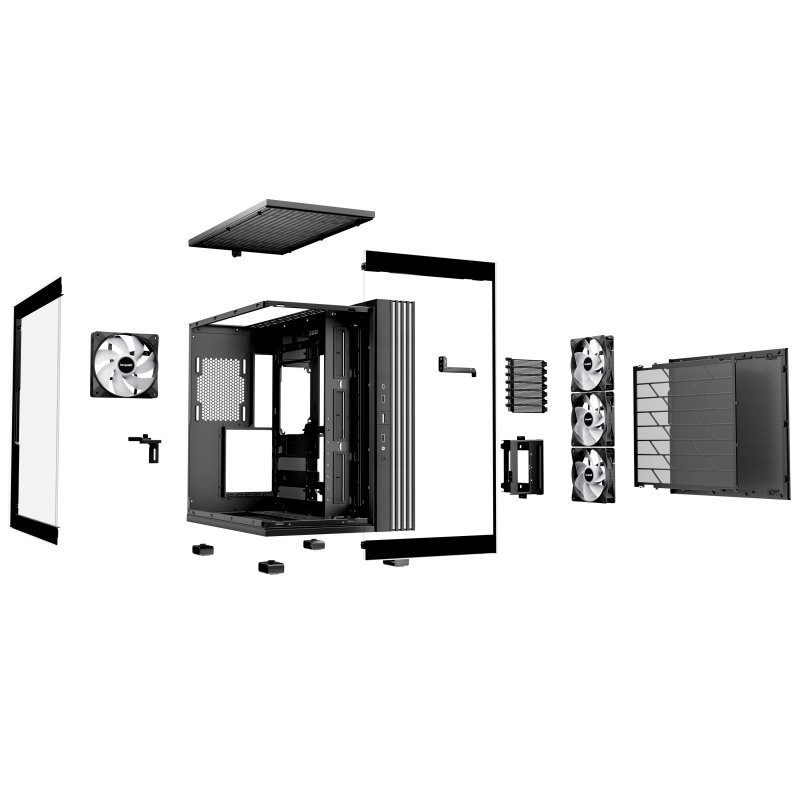 Detalle de be quiet! LIGHT BASE 600 LX ARGB: torre midi ATX con doble cristal y USB-C