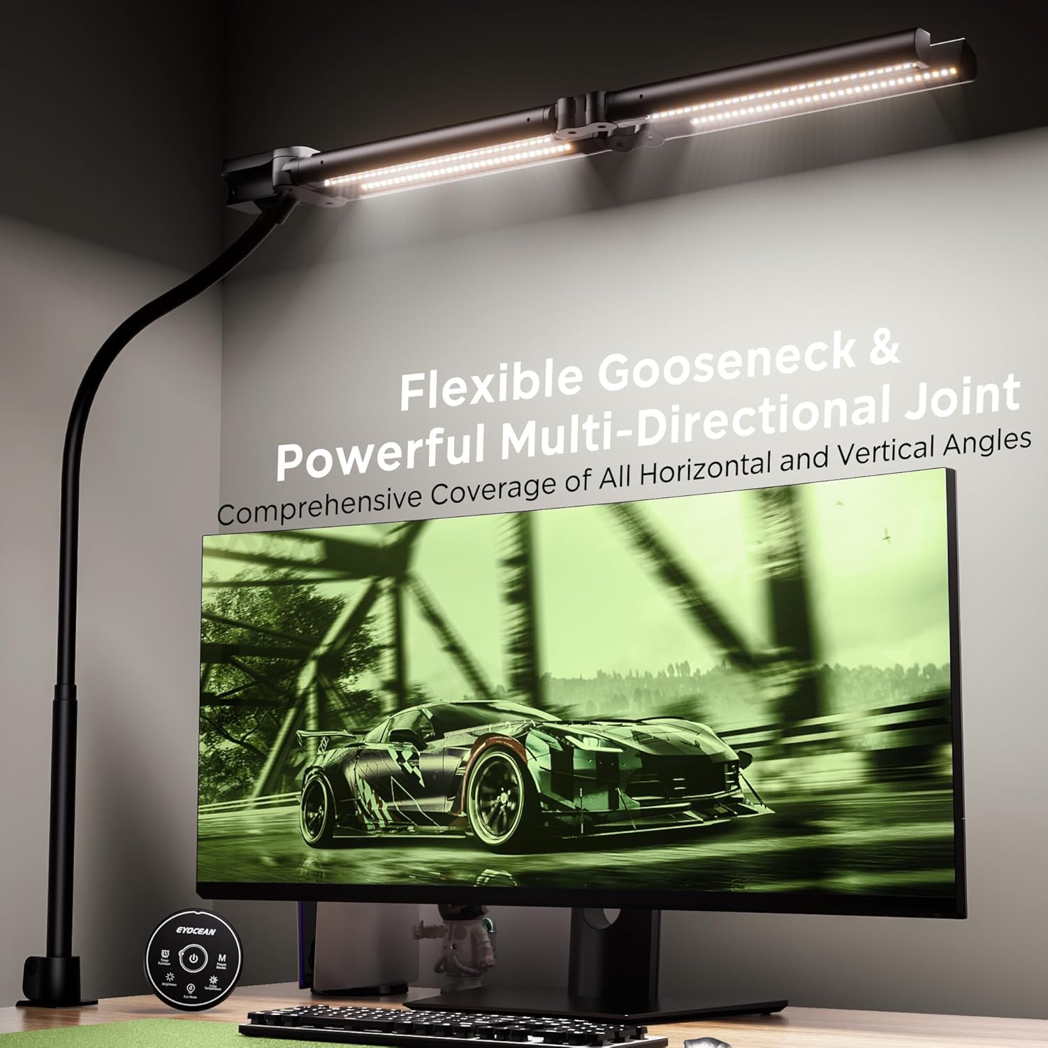 Thumbnail 2 de EYOCEAN Schreibtischlampe mit 4 Lichtquellen – dimmbar, Fernbedienung, 100 cm Lichtband