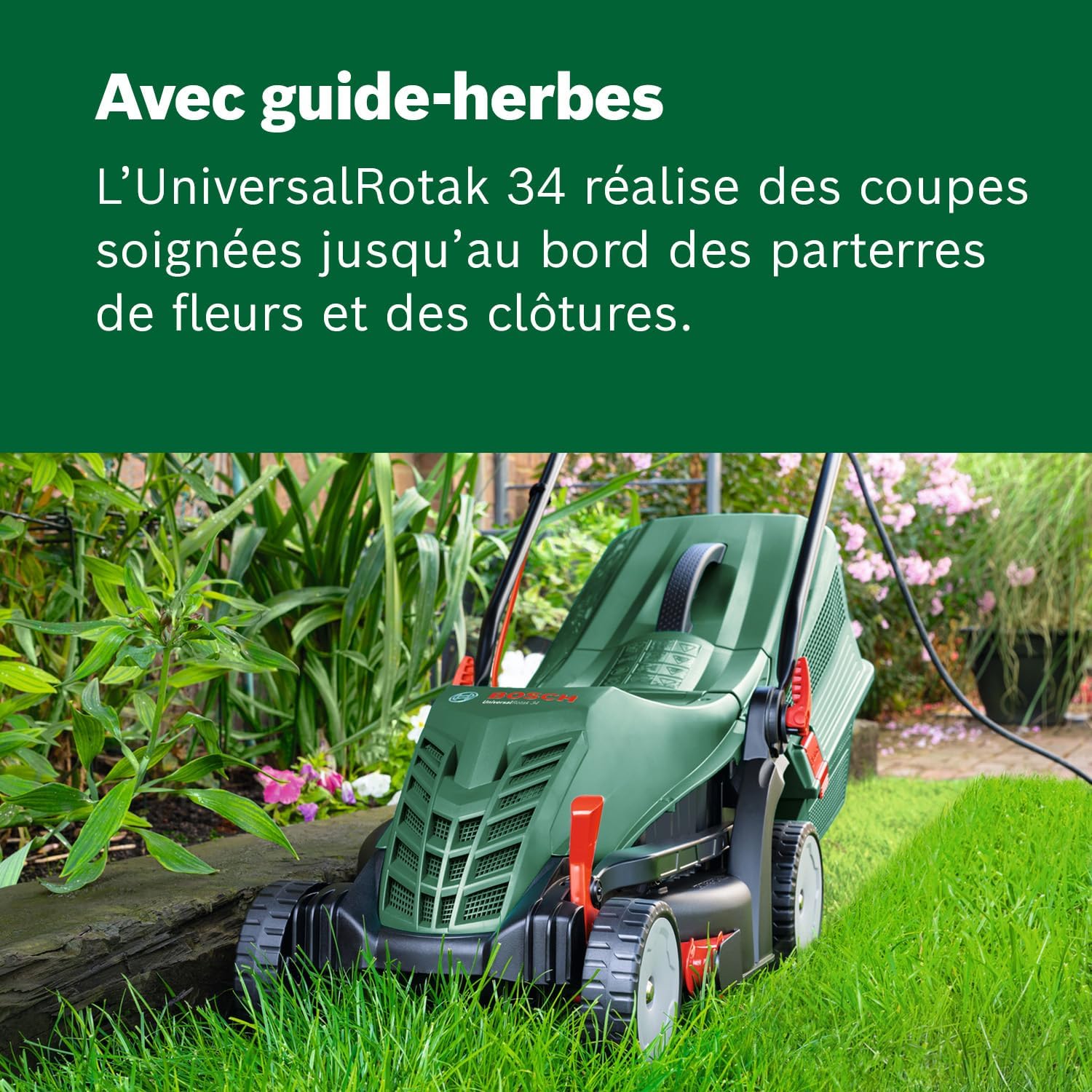 Thumbnail 3 de Bosch UniversalRotak 34-405 : tondeuse filaire 1 300 W, largeur de coupe 34 cm et bac 40 L