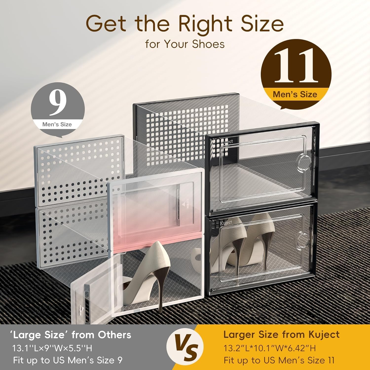 Detalle 2 de Kuject X-Large Shoe Storage Boxes 12-pack