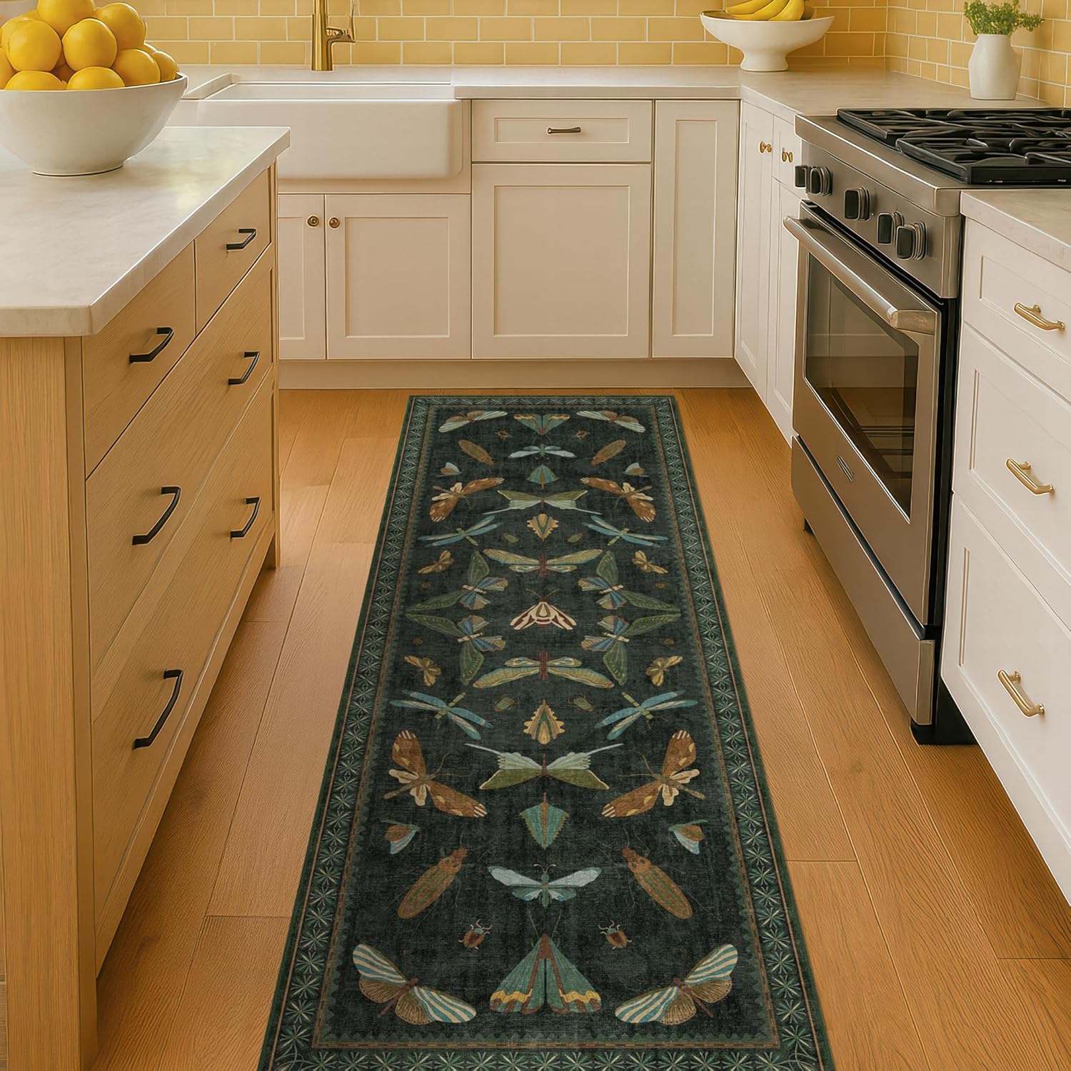 Thumbnail 5 de Hazo Haus Washable Insect 2x6 Runner Rug