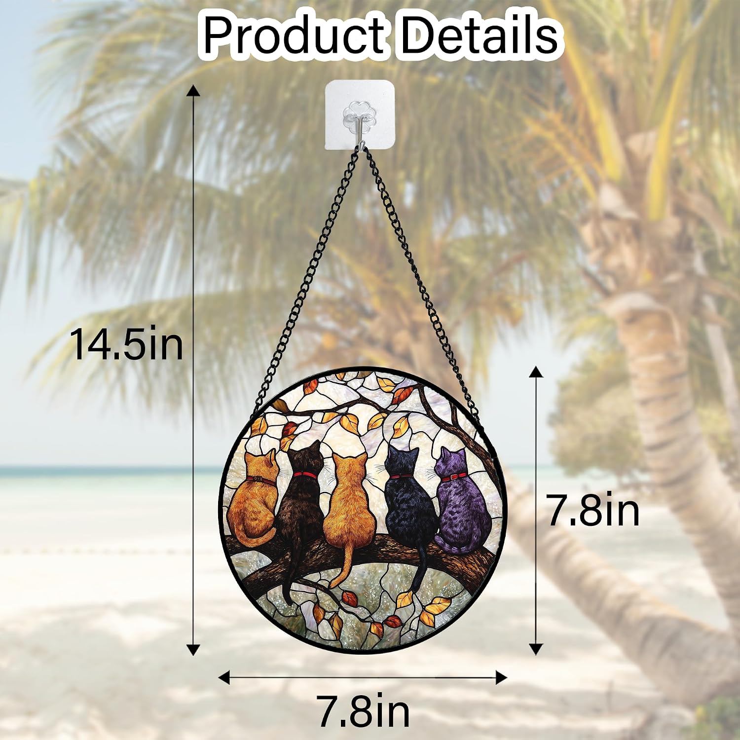 Detalle 2 de Stained Glass Window Suncatcher, 7.8-inch