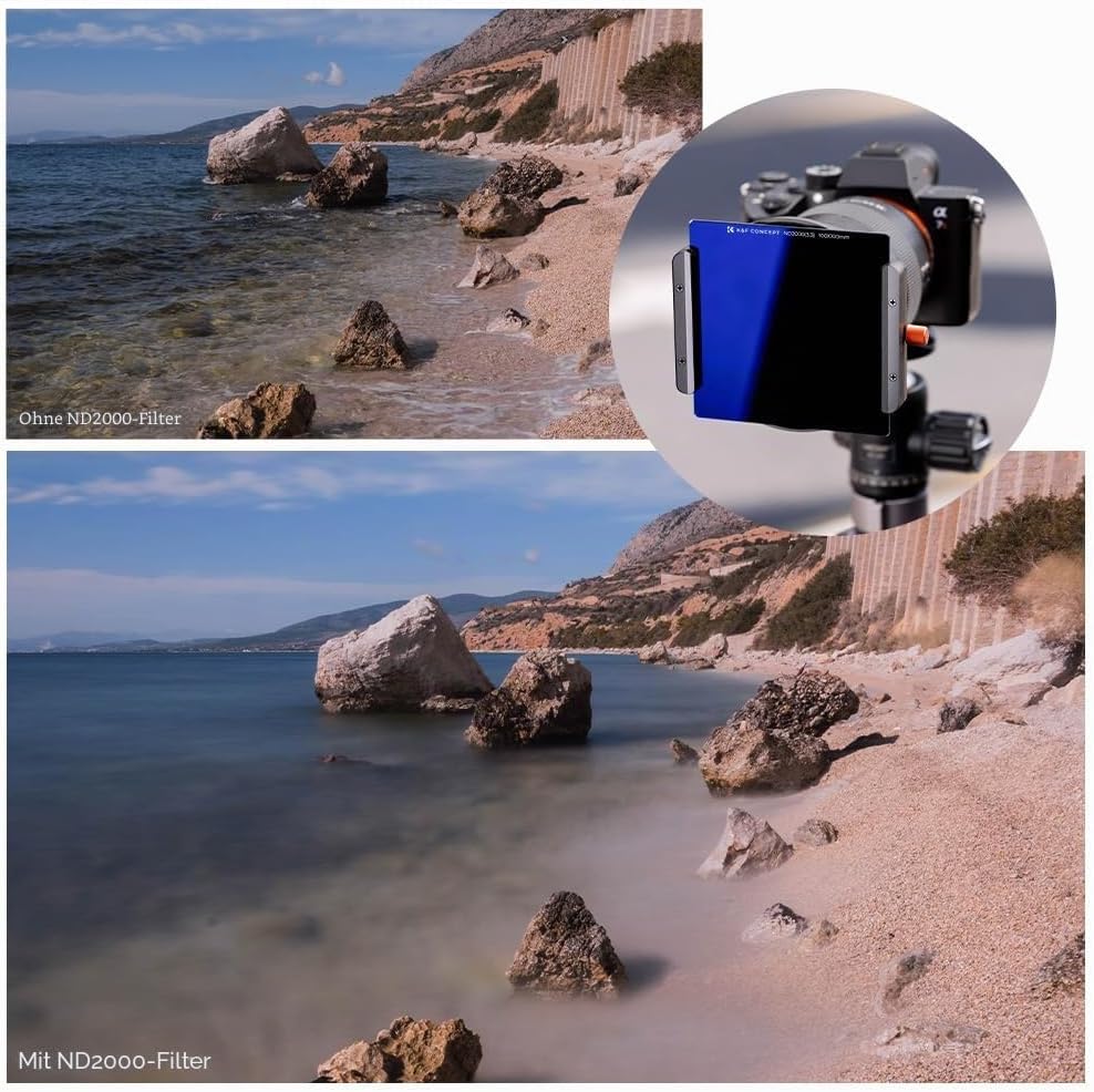 Detalle 2 de K&F CONCEPT Nano-X Rechteckfilter ND2000 (11 Stop) 100x100mm – Graufilter aus Optischem Glas