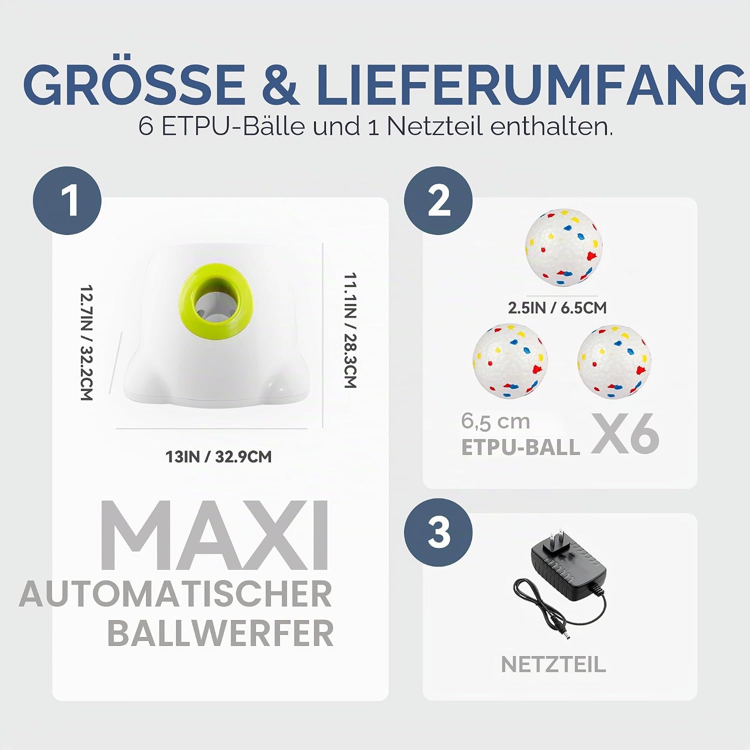 Thumbnail 6 de ALL FOR PAWS automatischer Hundeballwerfer mit wiederaufladbarem Akku und 6 E-TPU-Bällen für große Hunde