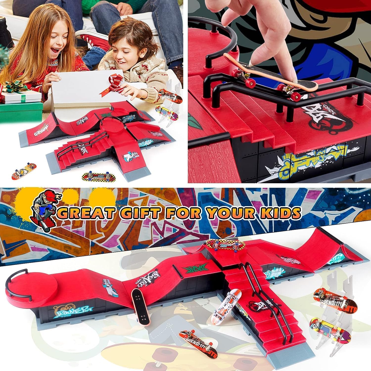 Detalle de KETIEE Fingerboard Ramp Set with 6 Ramps
