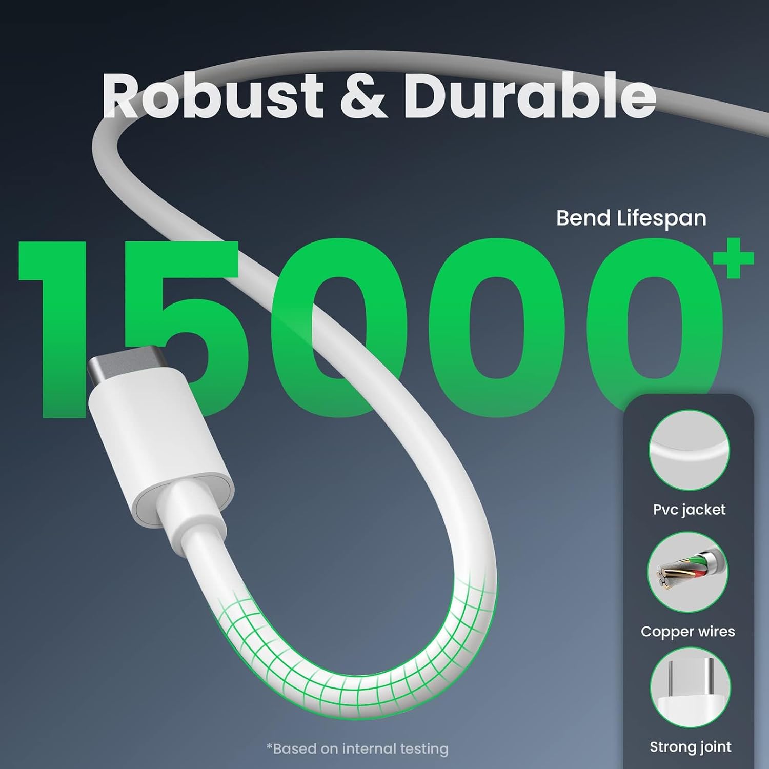 Detalle de GlobaLink 100W USB-C fast charging cable 2m