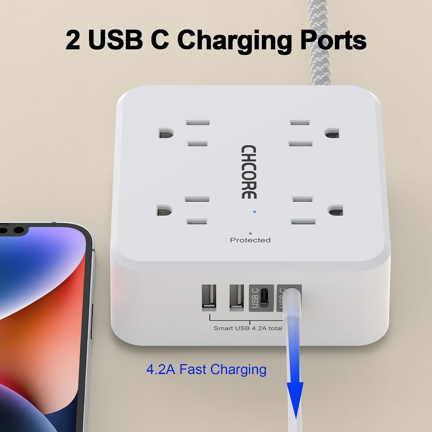 Detalle de CHCORE Surge Protector 5Ft 🔌